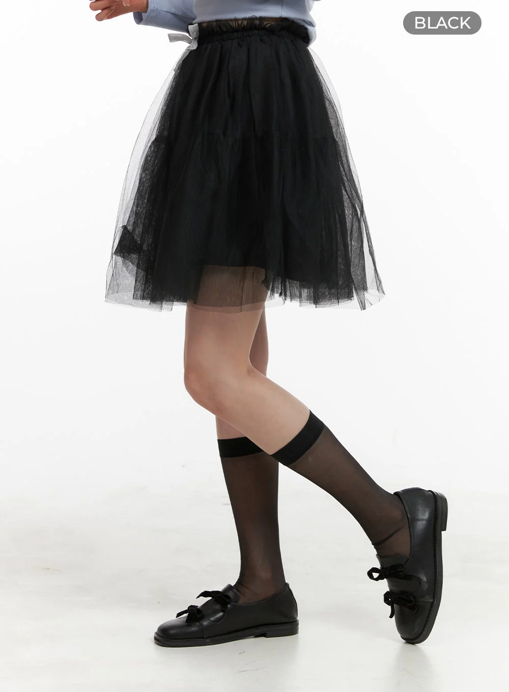 Mesh Layered Ribbon Mini Skirt OA419 - Image 7