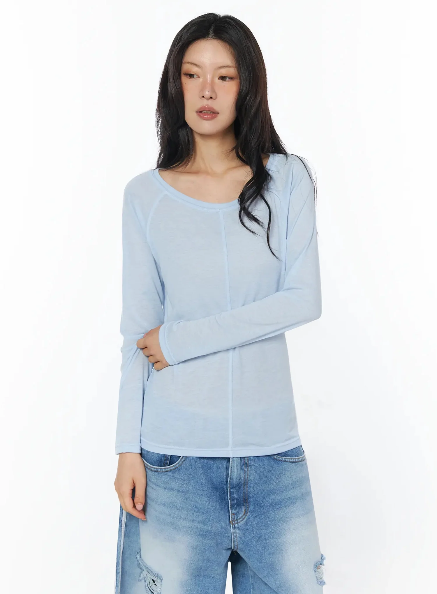Mesh Long Sleeve Shirt IU509 - Image 2
