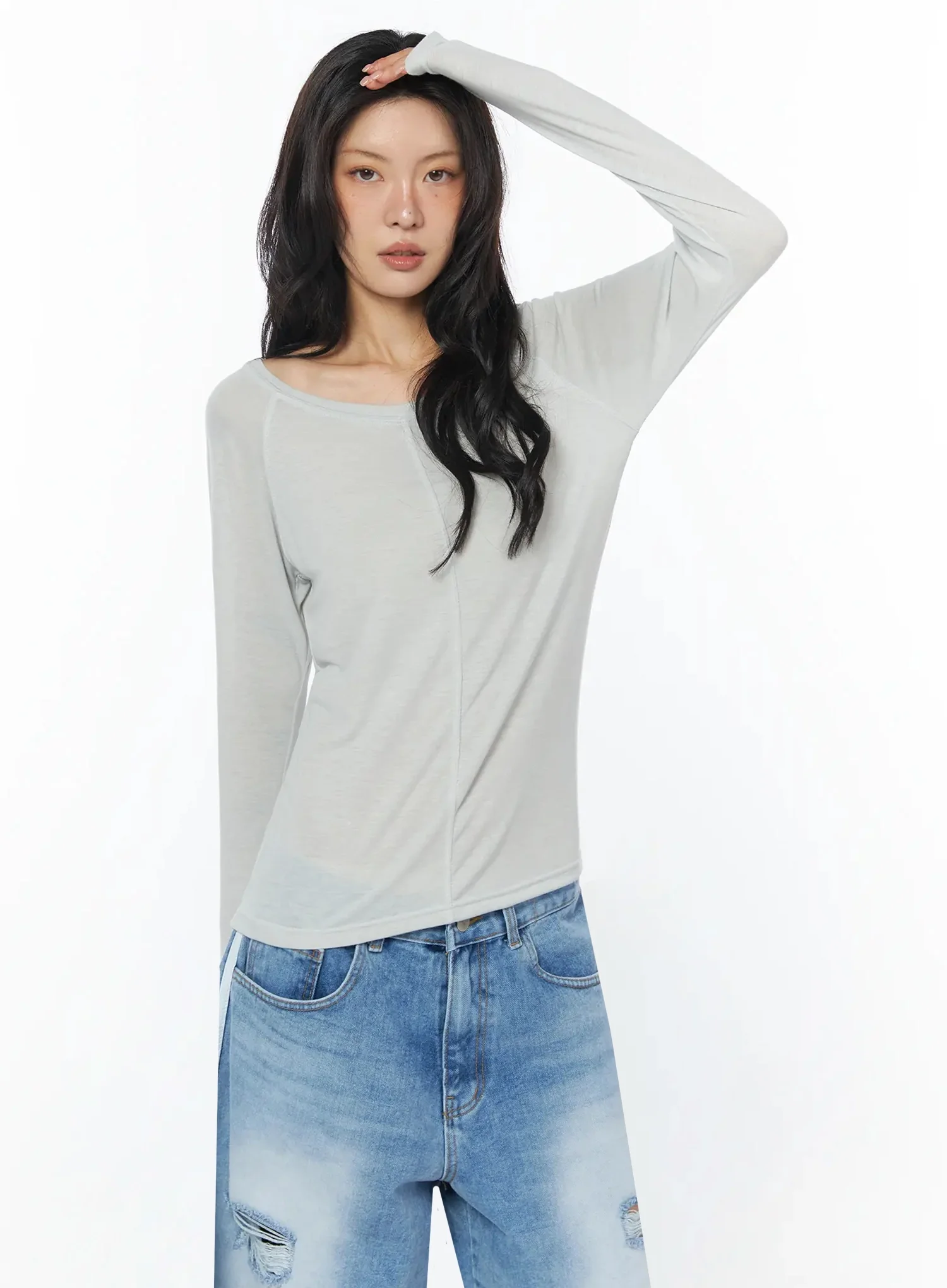 Mesh Long Sleeve Shirt IU509 - Image 6