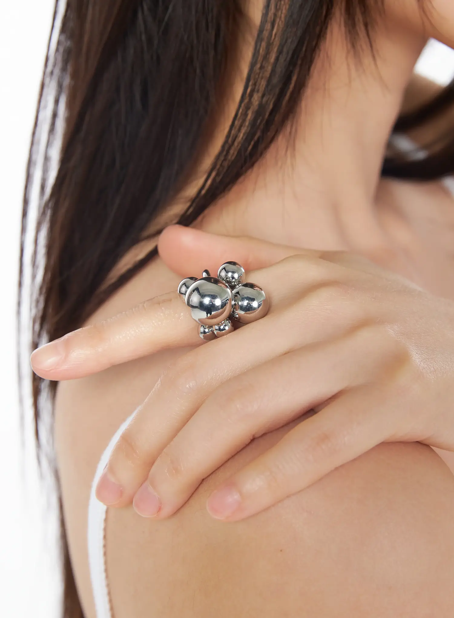 Metallic Ball Ring IY520 - Image 2