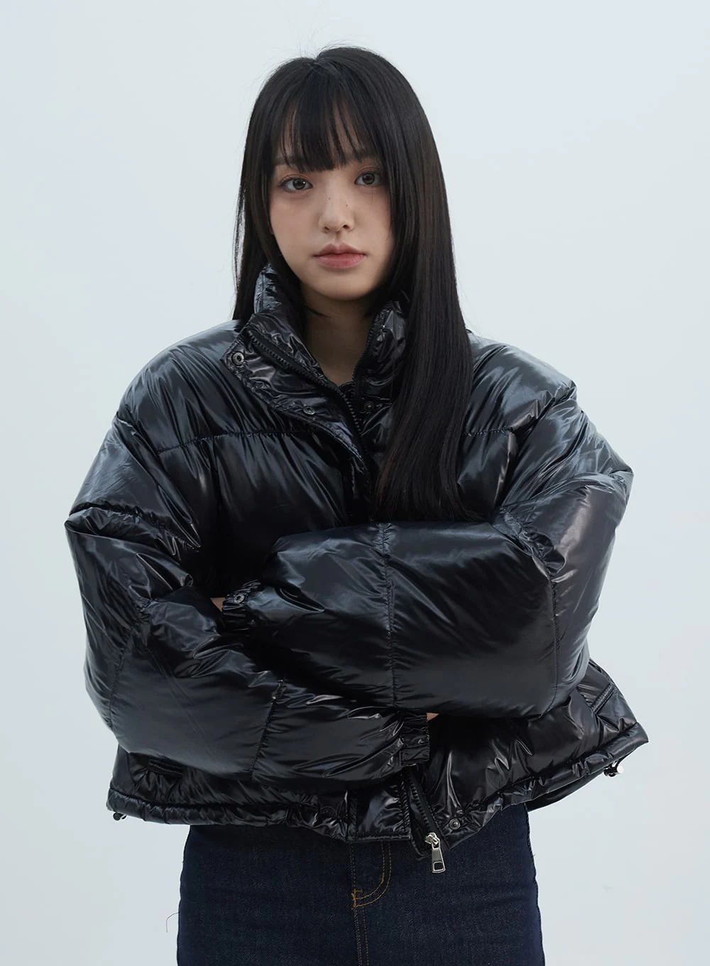 Metallic Crop Puffer Jacket ON310 - Image 6