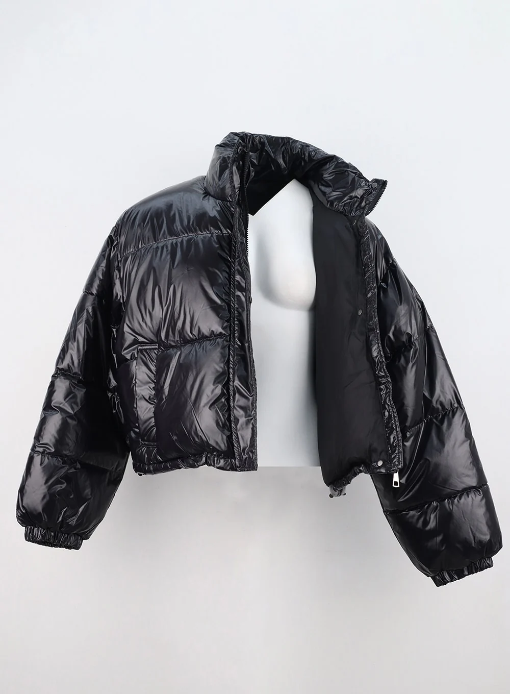 Metallic Crop Puffer Jacket ON310 - Image 8