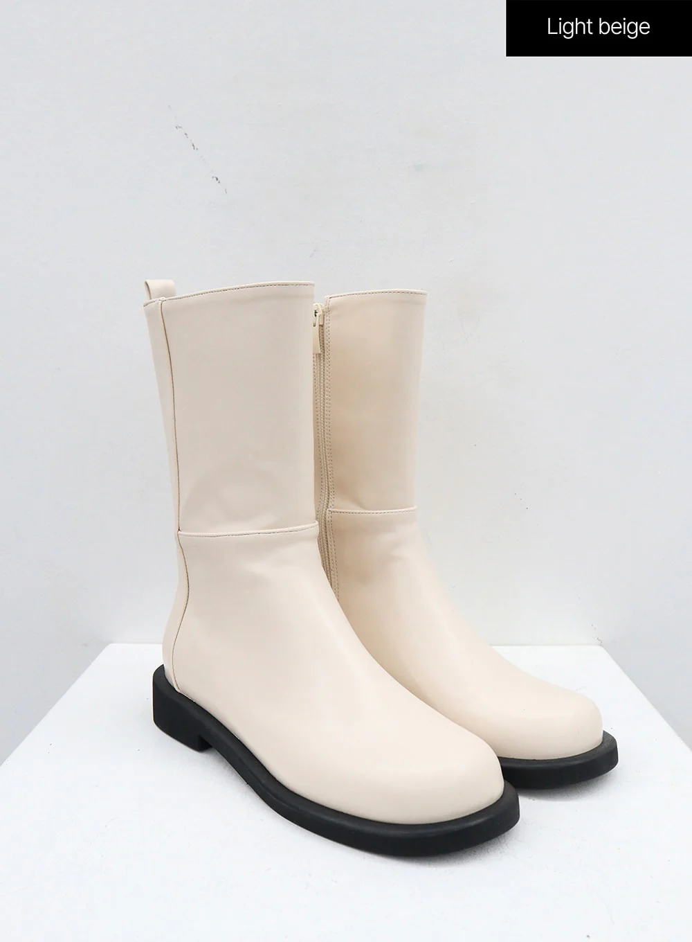 Mid-Calf Side Zip-Up Boots OJ300 - Image 16