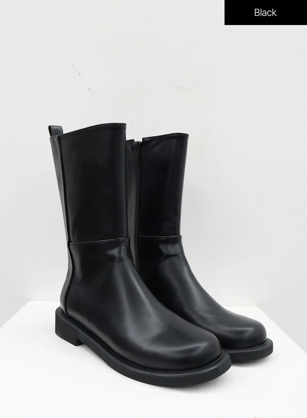 Mid-Calf Side Zip-Up Boots OJ300 - Image 18