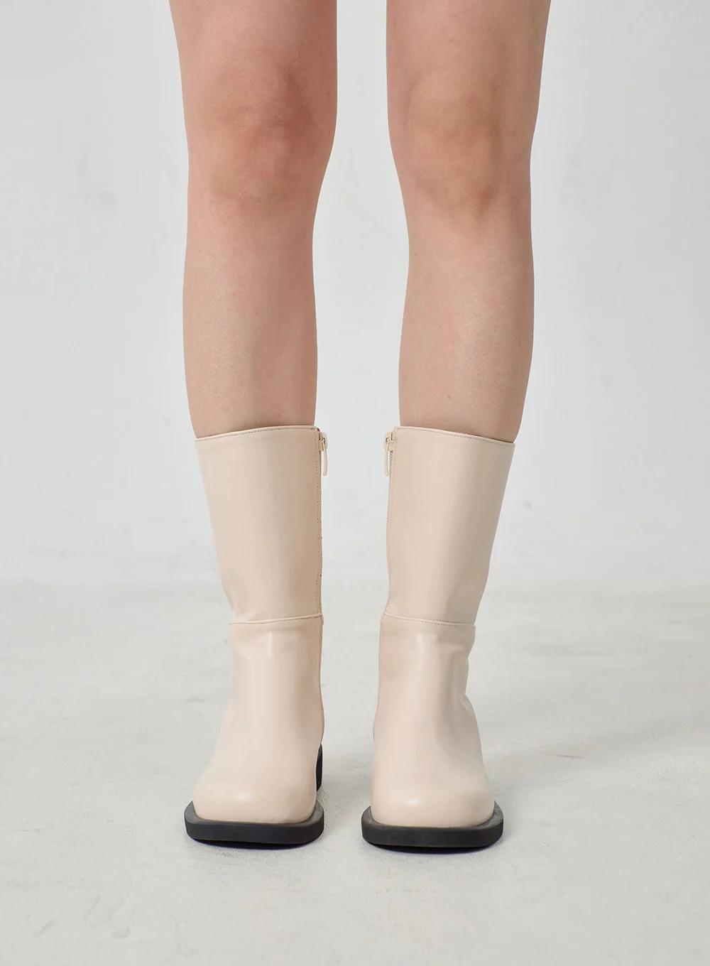 Mid-Calf Side Zip-Up Boots OJ300 - Image 2