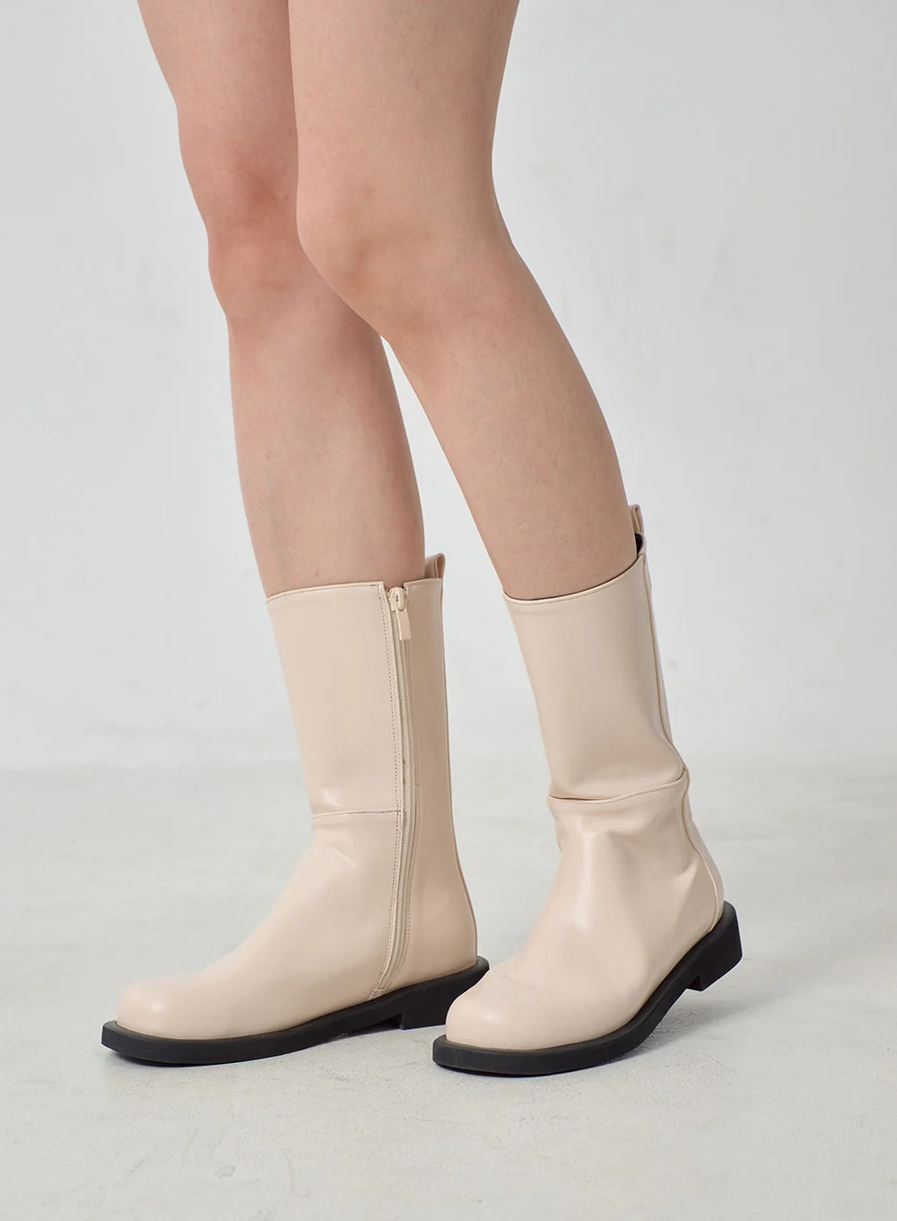Mid-Calf Side Zip-Up Boots OJ300 - Image 3