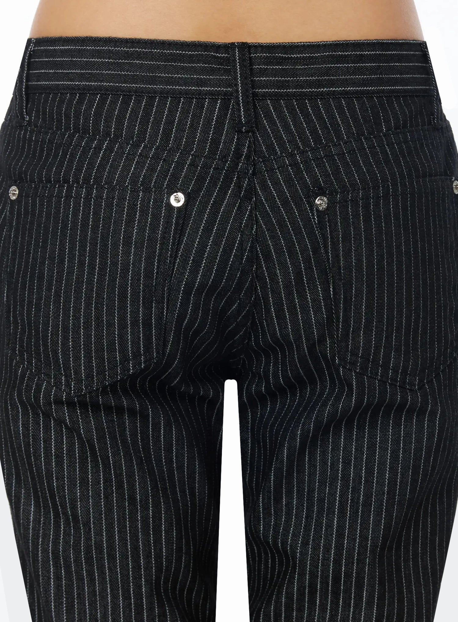 Mid-Rise Flared Pinstripe Pants IU508 - Image 12