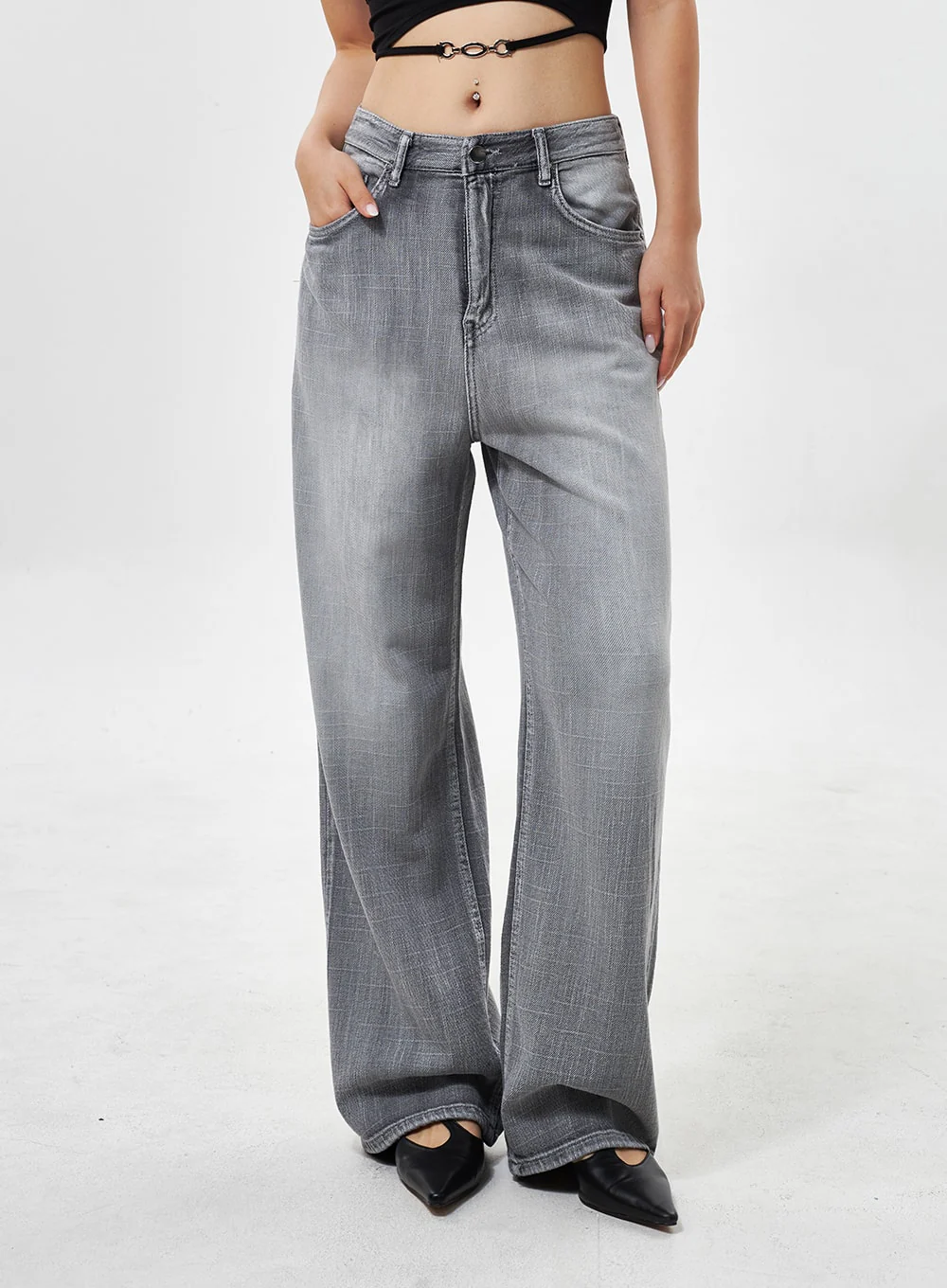 Mid-Rise Wide Leg Jeans CY330 - Image 5