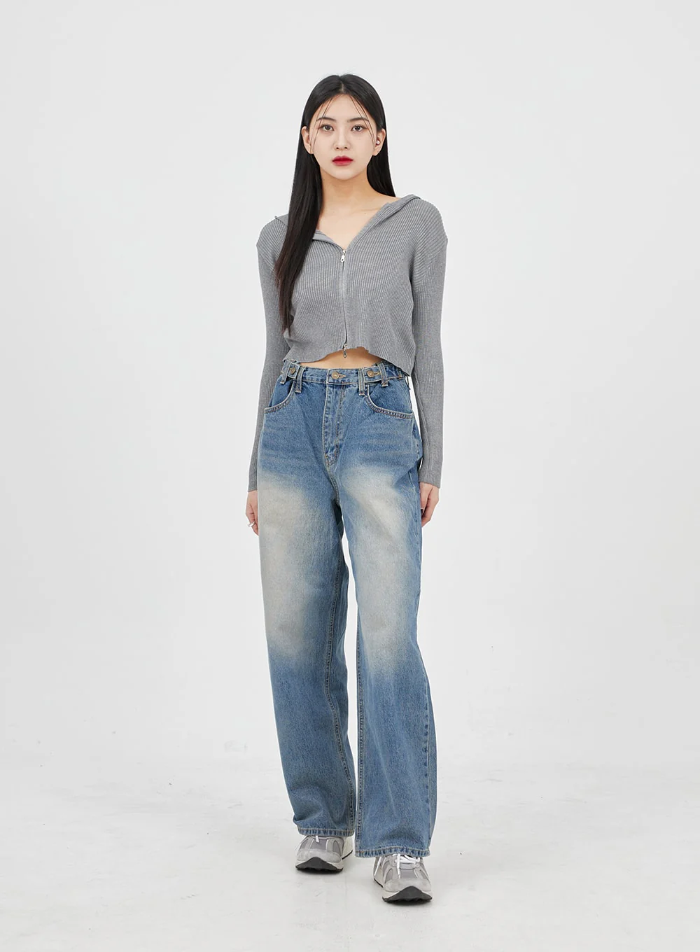 Mid-Wash Baggy Jeans BM321 - Image 7