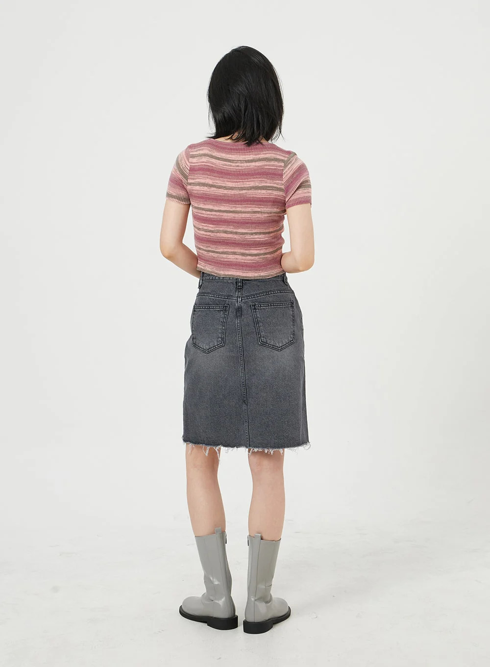 Midi Denim Skirt OM328 - Image 8