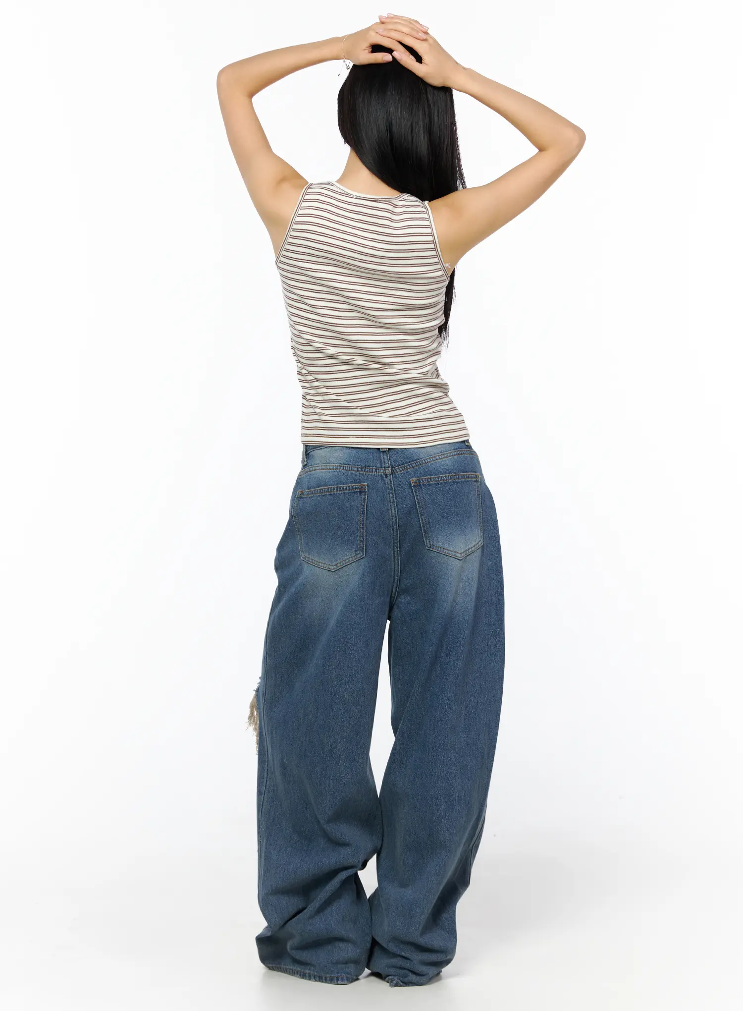 Mika Distressed Wide Leg Jeans CU512 - Image 7