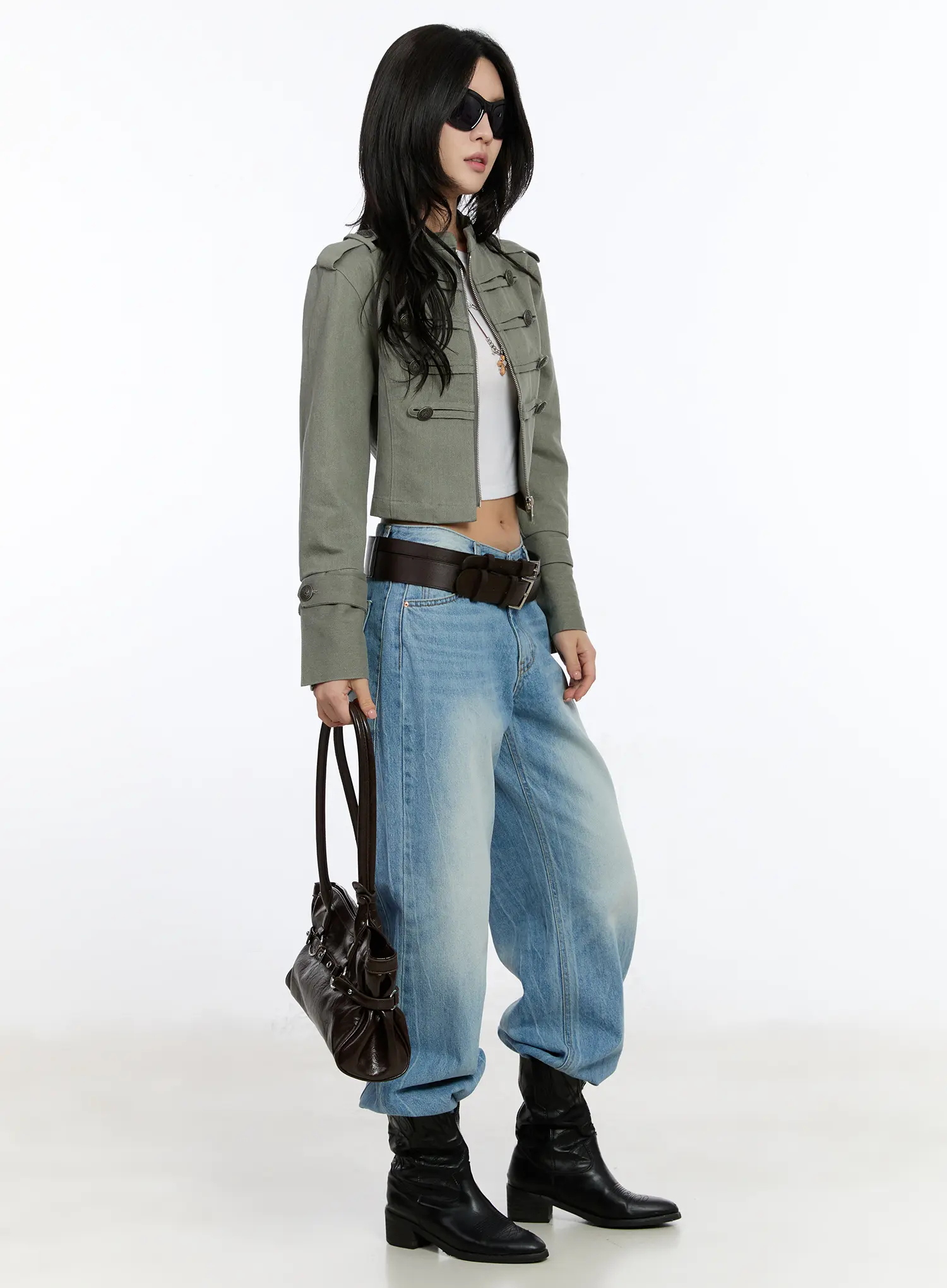 Military Style Cropped Jacket CA508 - Image 9