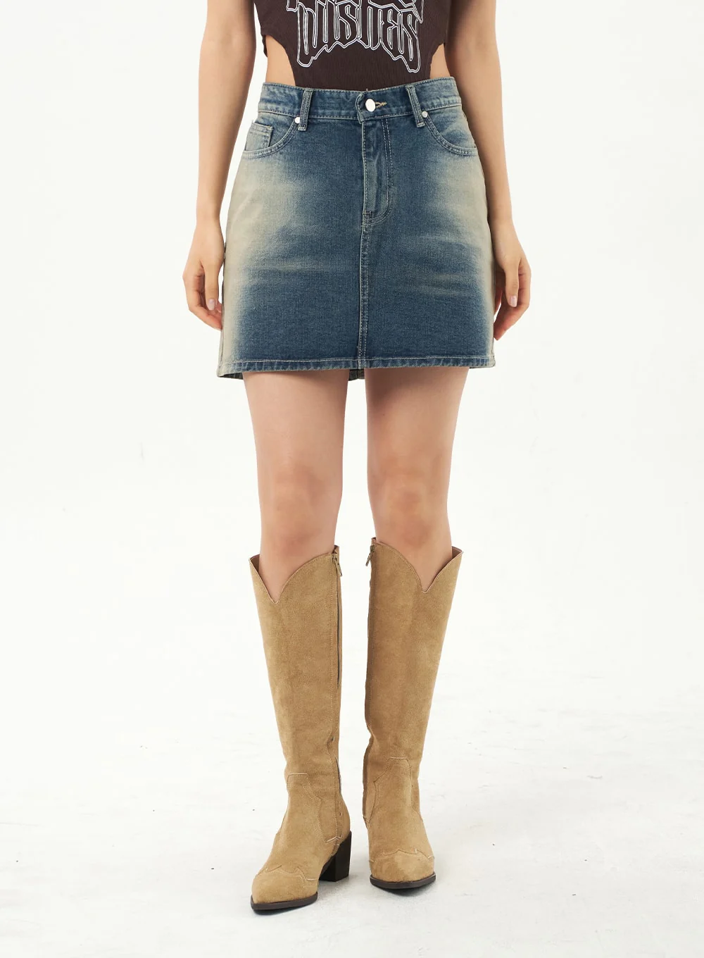 Mini Denim Skirt CA325 - Image 2