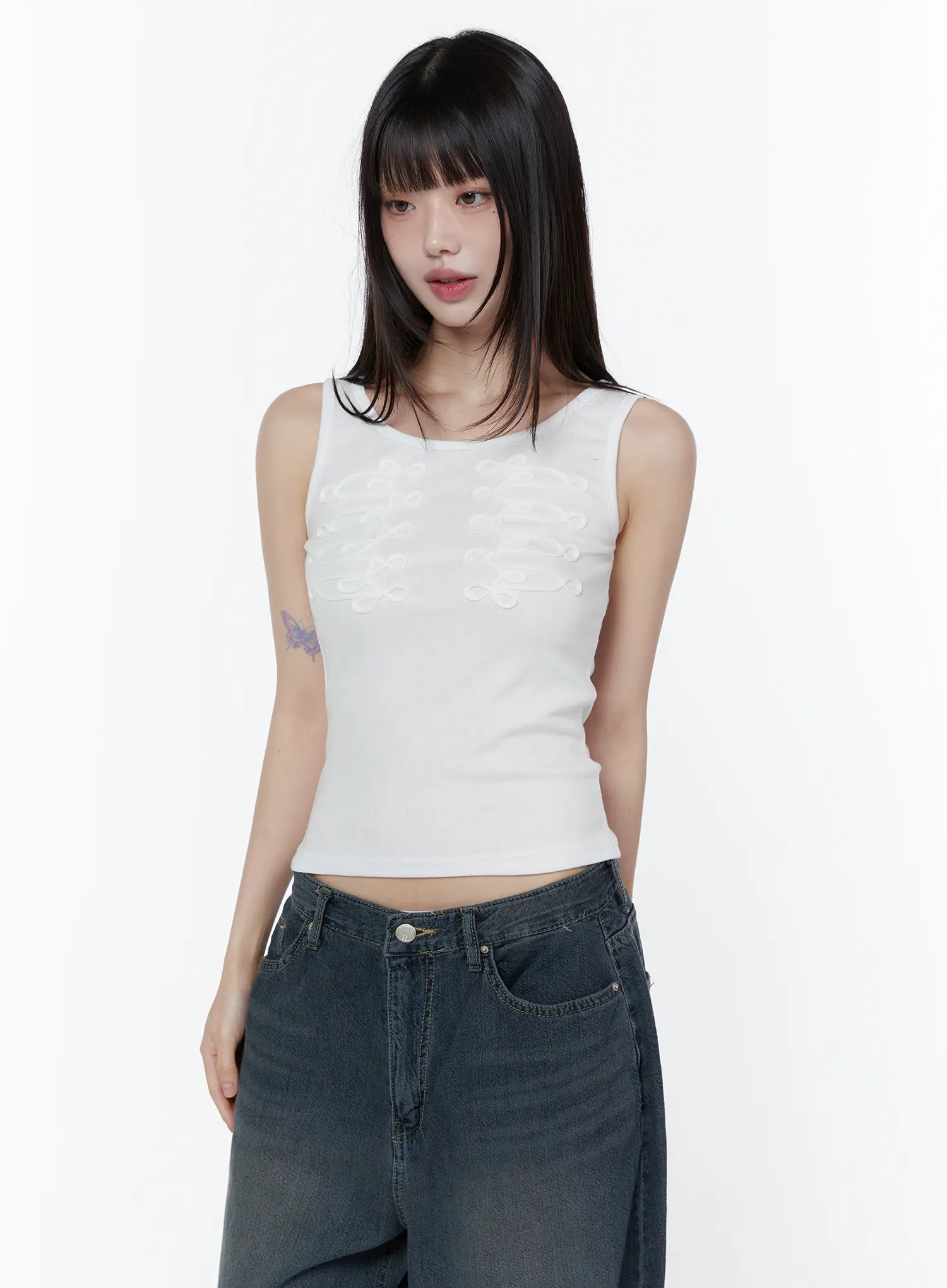 Minimalist Embroidered Tank Top CU508 - Image 2
