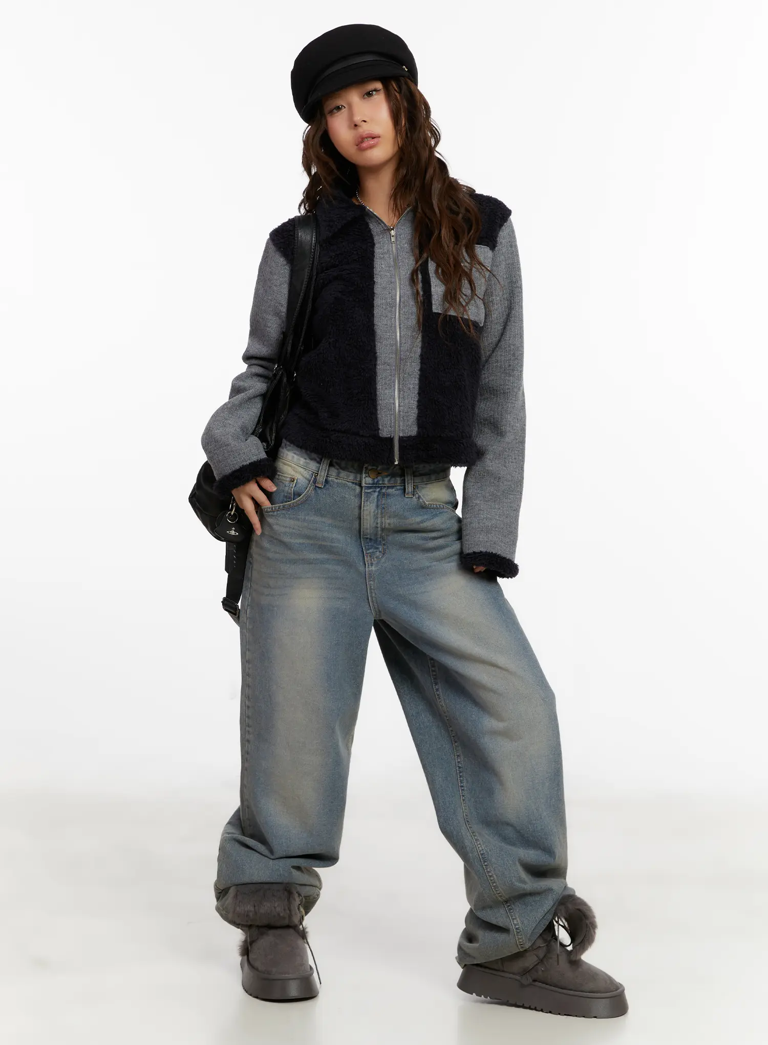 Minj Vintage Wash Wide Leg Jeans CD517 - Image 8
