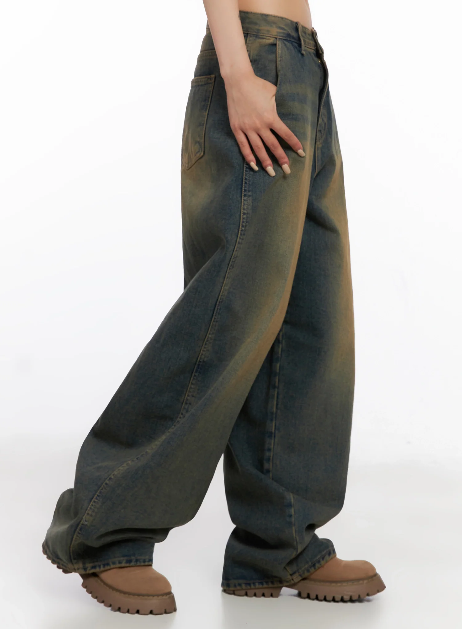 Minju Vintage Washed Baggy Jeans IS508 - Image 8