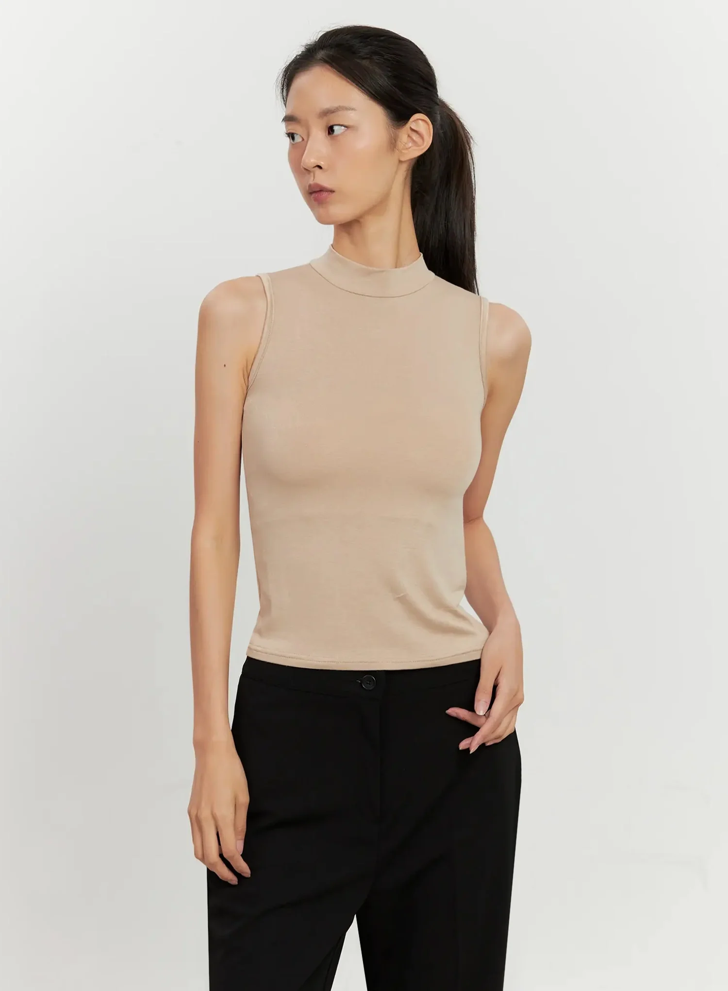 Mock Neck Sleeveless Top IL528 - Image 18