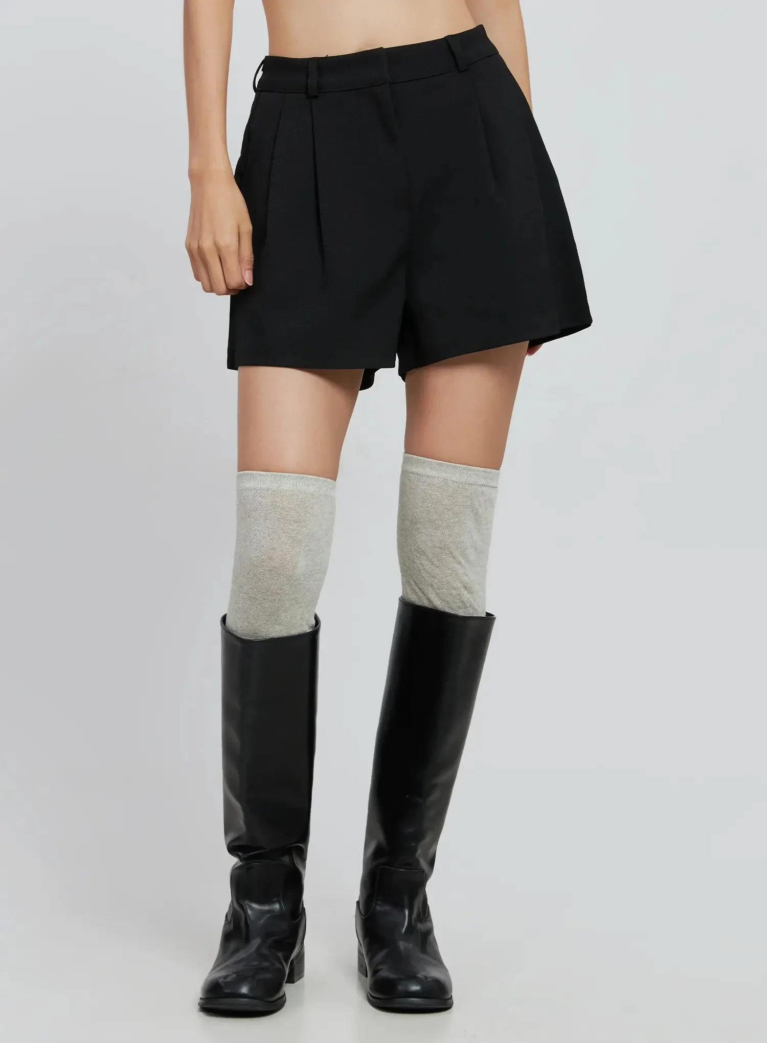 Modern Pintuck Tailored Shorts IN507 - Image 5