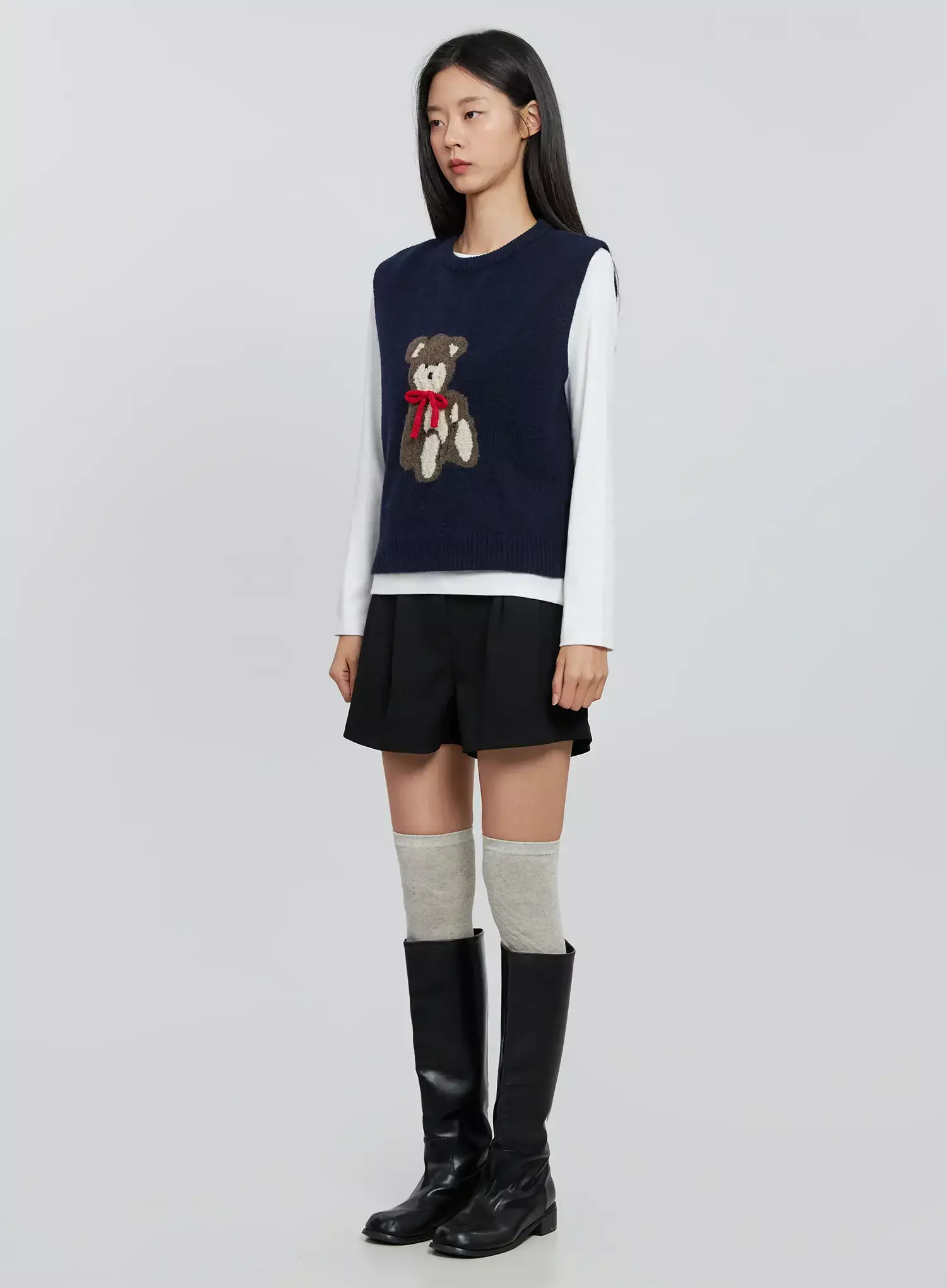 Modern Pintuck Tailored Shorts IN507 - Image 7