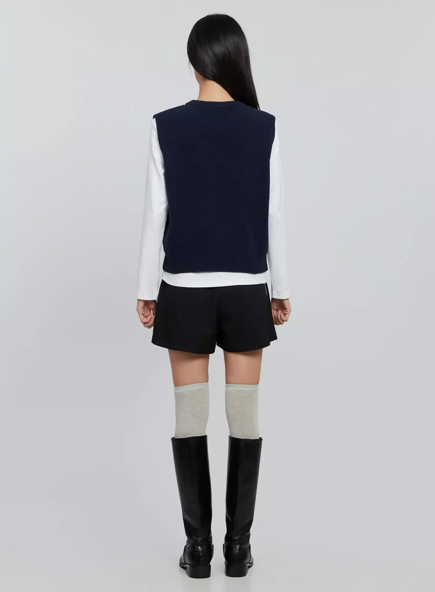 Modern Pintuck Tailored Shorts IN507 - Image 9