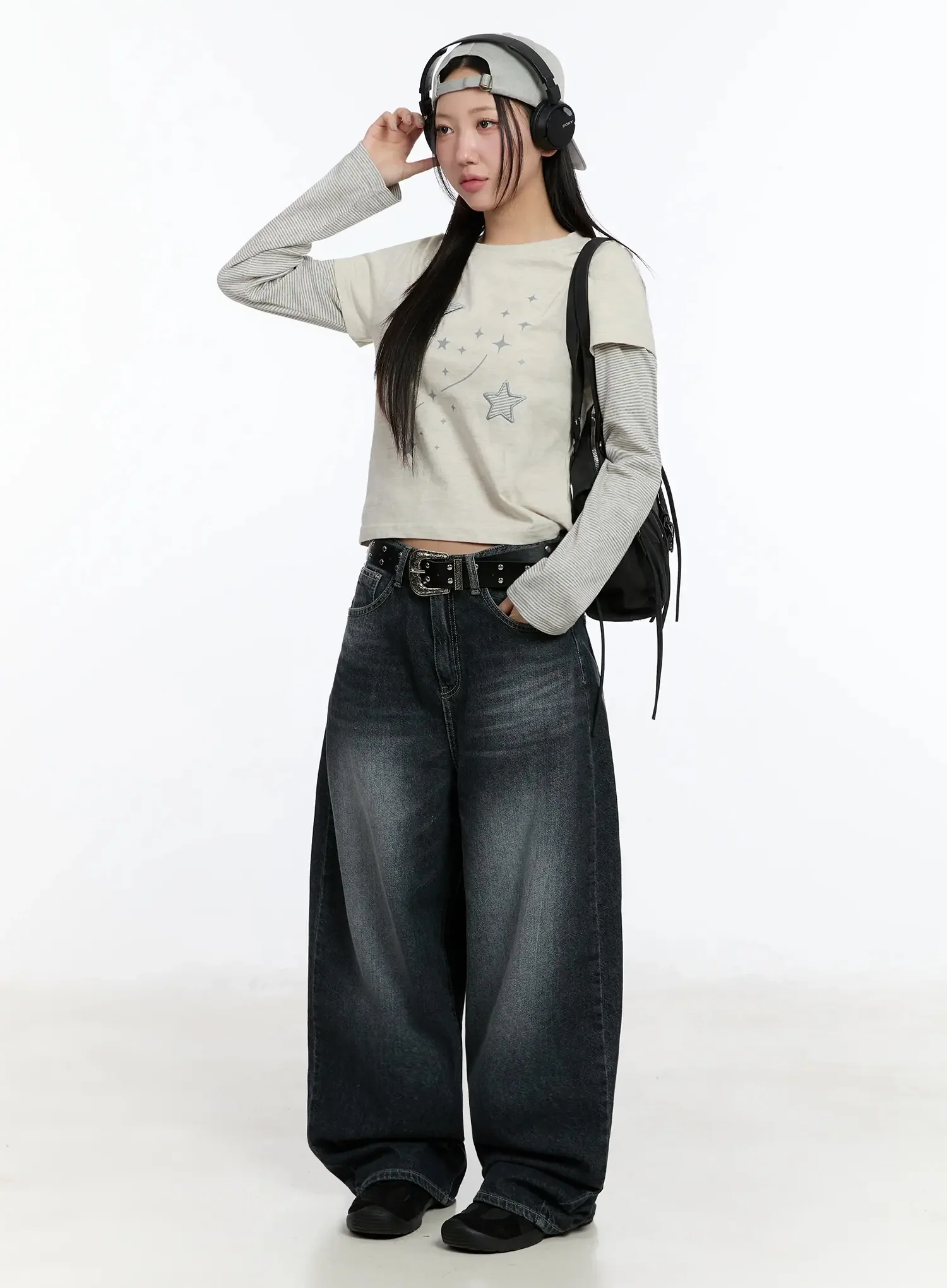 Naeu Dark Washed Wide Jeans IM509 - Image 2