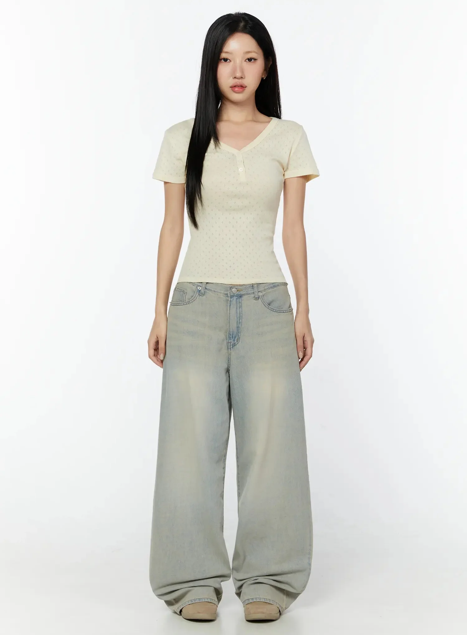 Naia Washed Baggy Jeans IU524 - Image 6