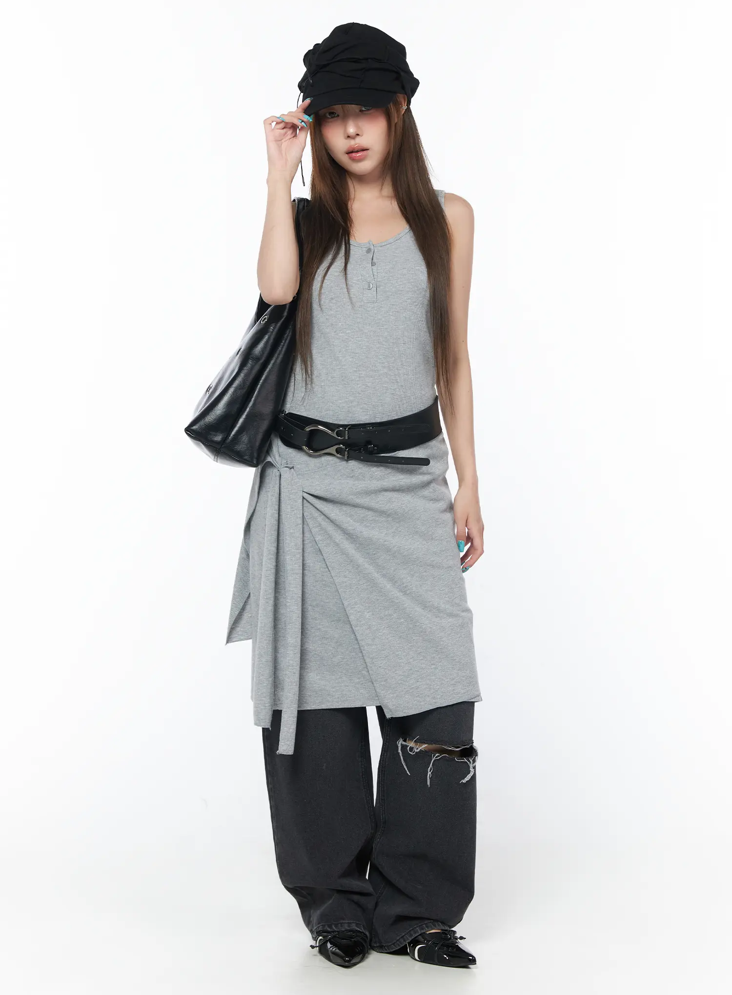 Nami Distressed Wide Leg Jeans CY529 - Image 2