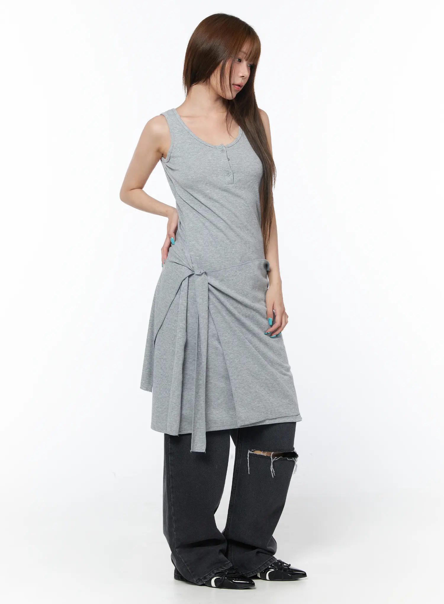 Nami Distressed Wide Leg Jeans CY529 - Image 6