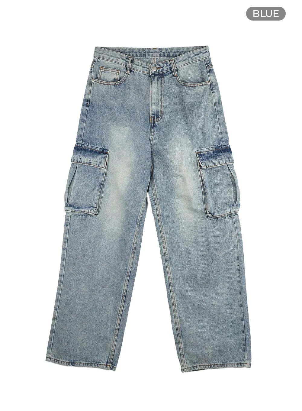 Neve Washed Cargo Denim Jeans IS427 - Image 12
