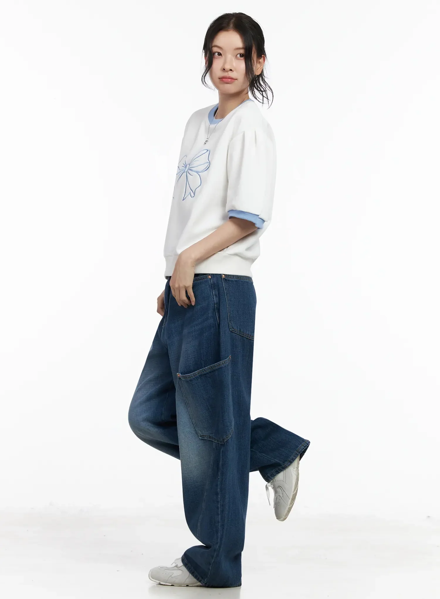 Nia Wide Leg Cargo Jeans IY511 - Image 8