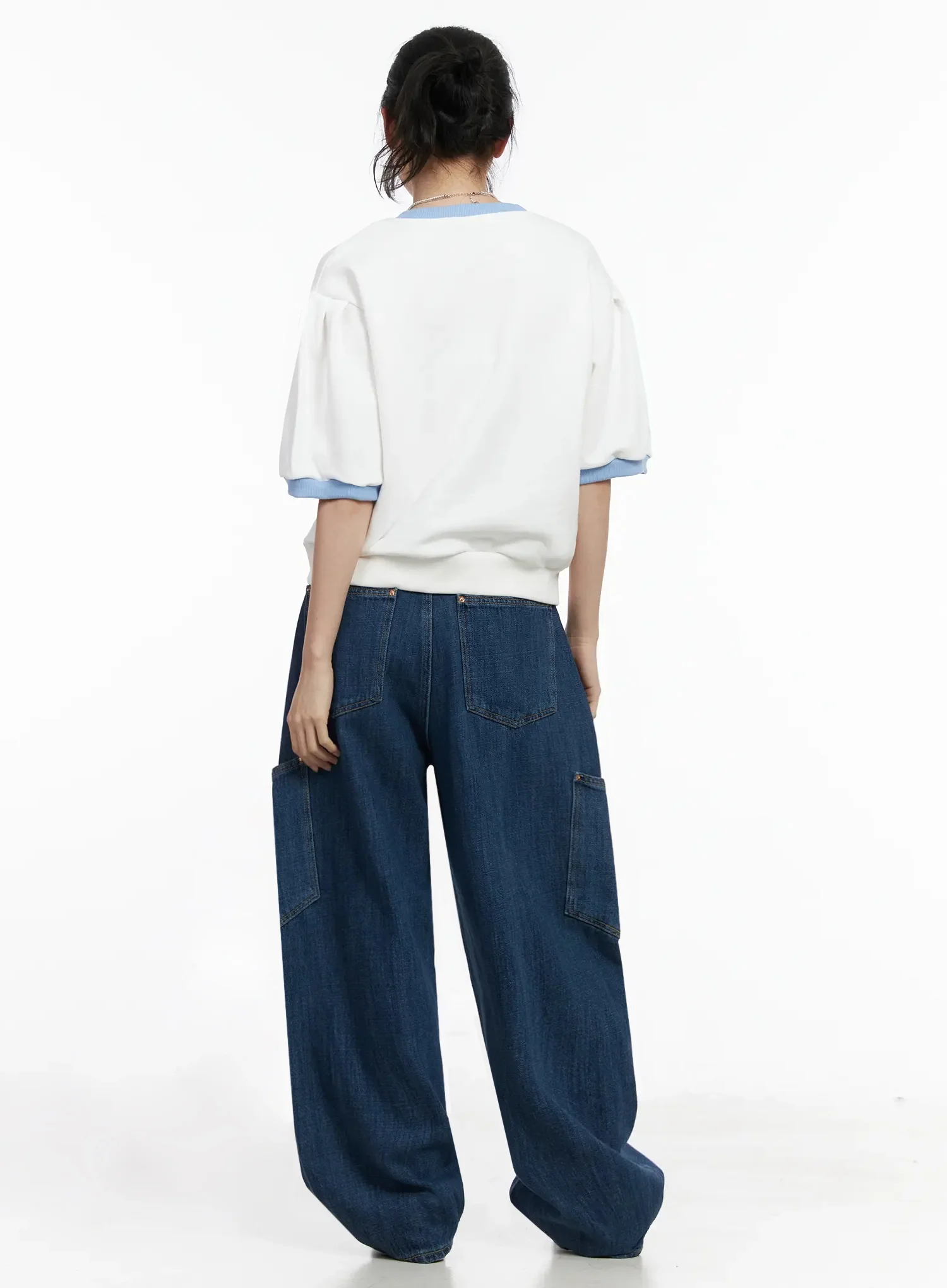 Nia Wide Leg Cargo Jeans IY511 - Image 9