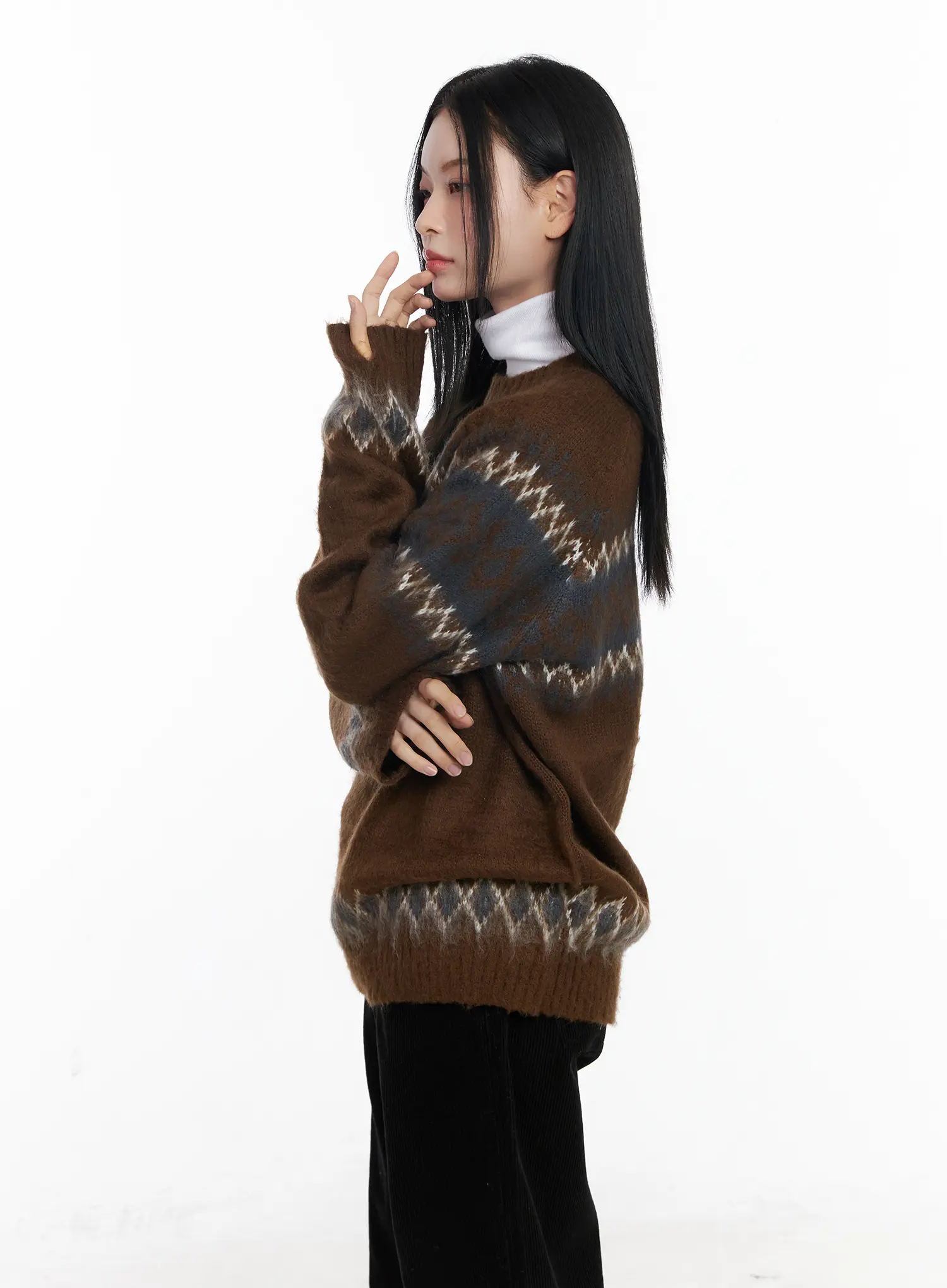 Nordic Pattern Knit Sweater CJ520 - Image 6