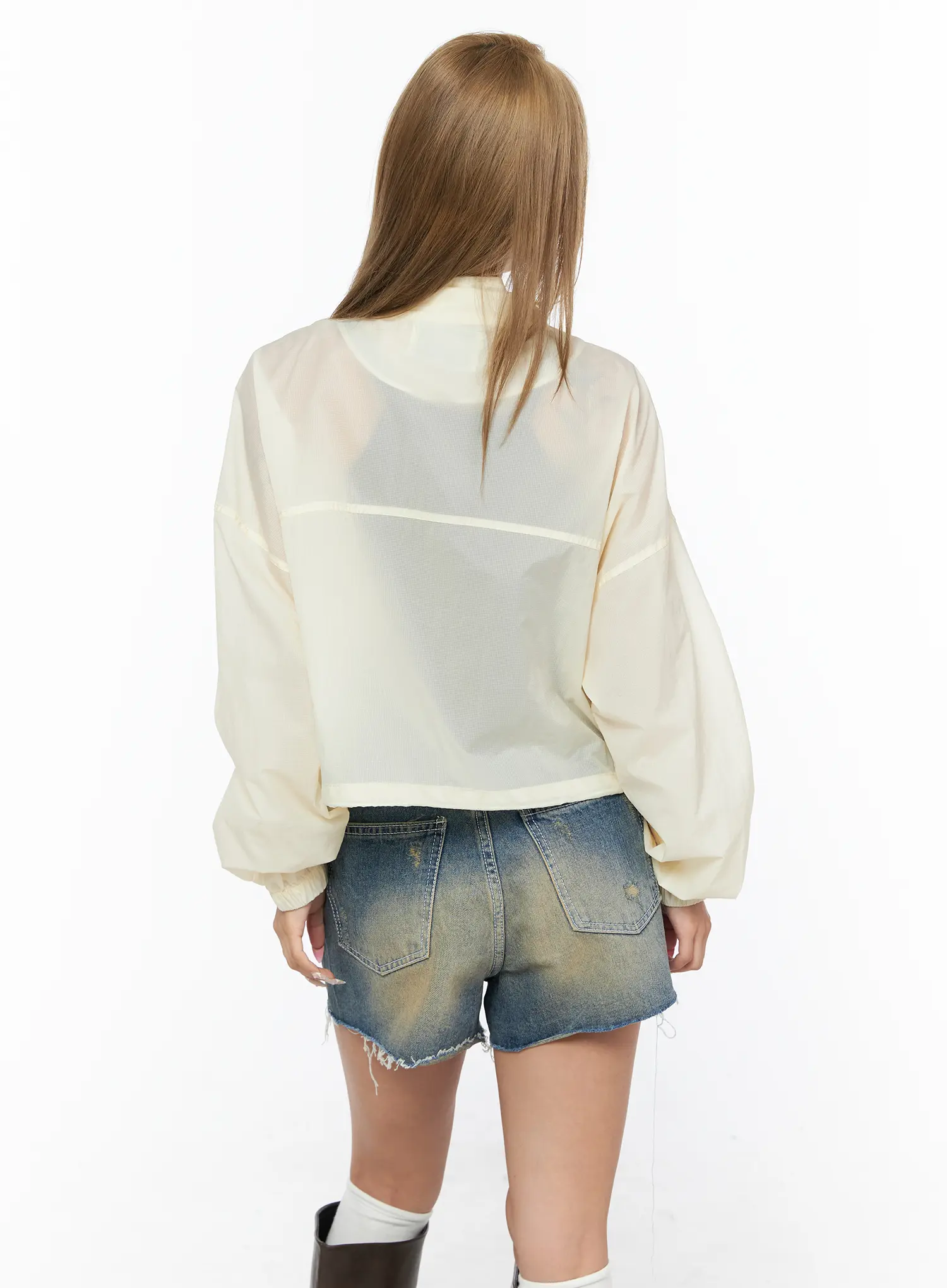 Nylon Cropped Windbreaker CU523 - Image 7