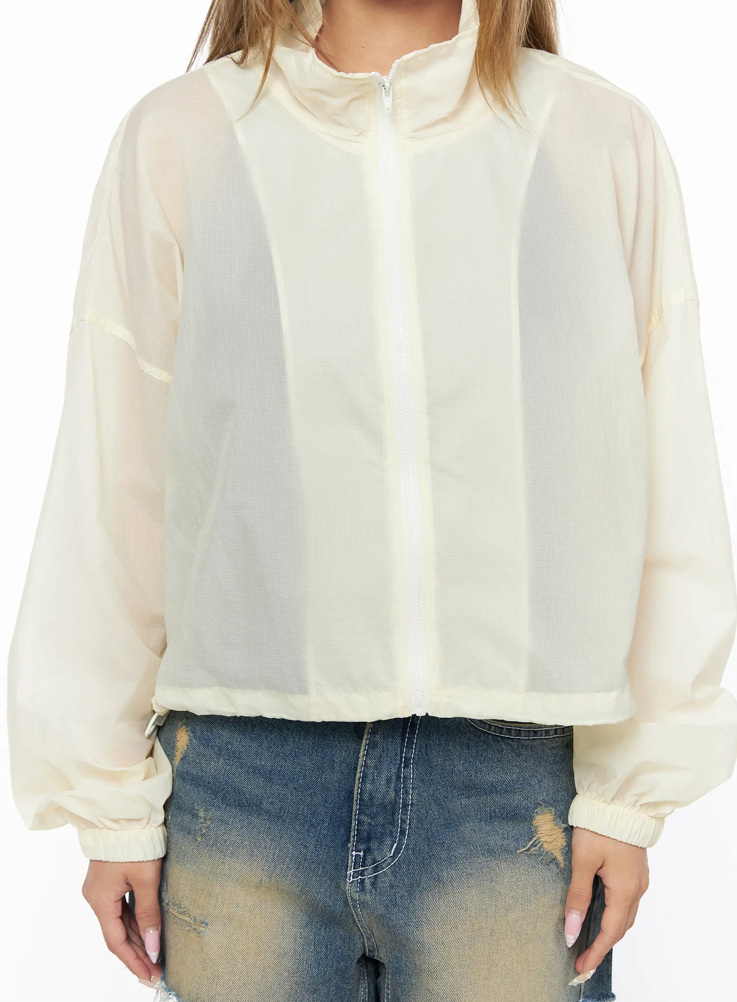 Nylon Cropped Windbreaker CU523 - Image 9
