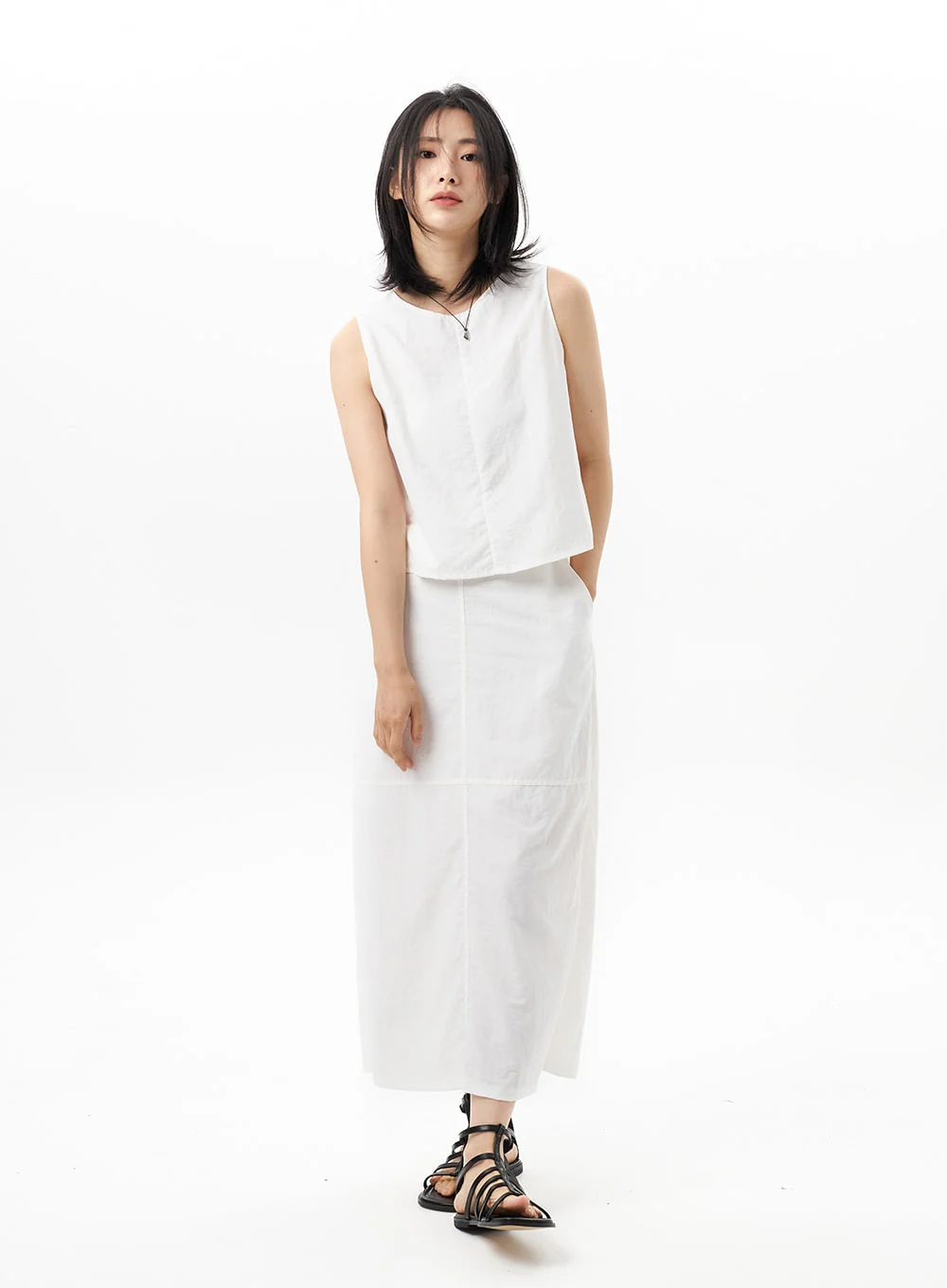 Nylon Maxi Skirt OU314 - Image 2