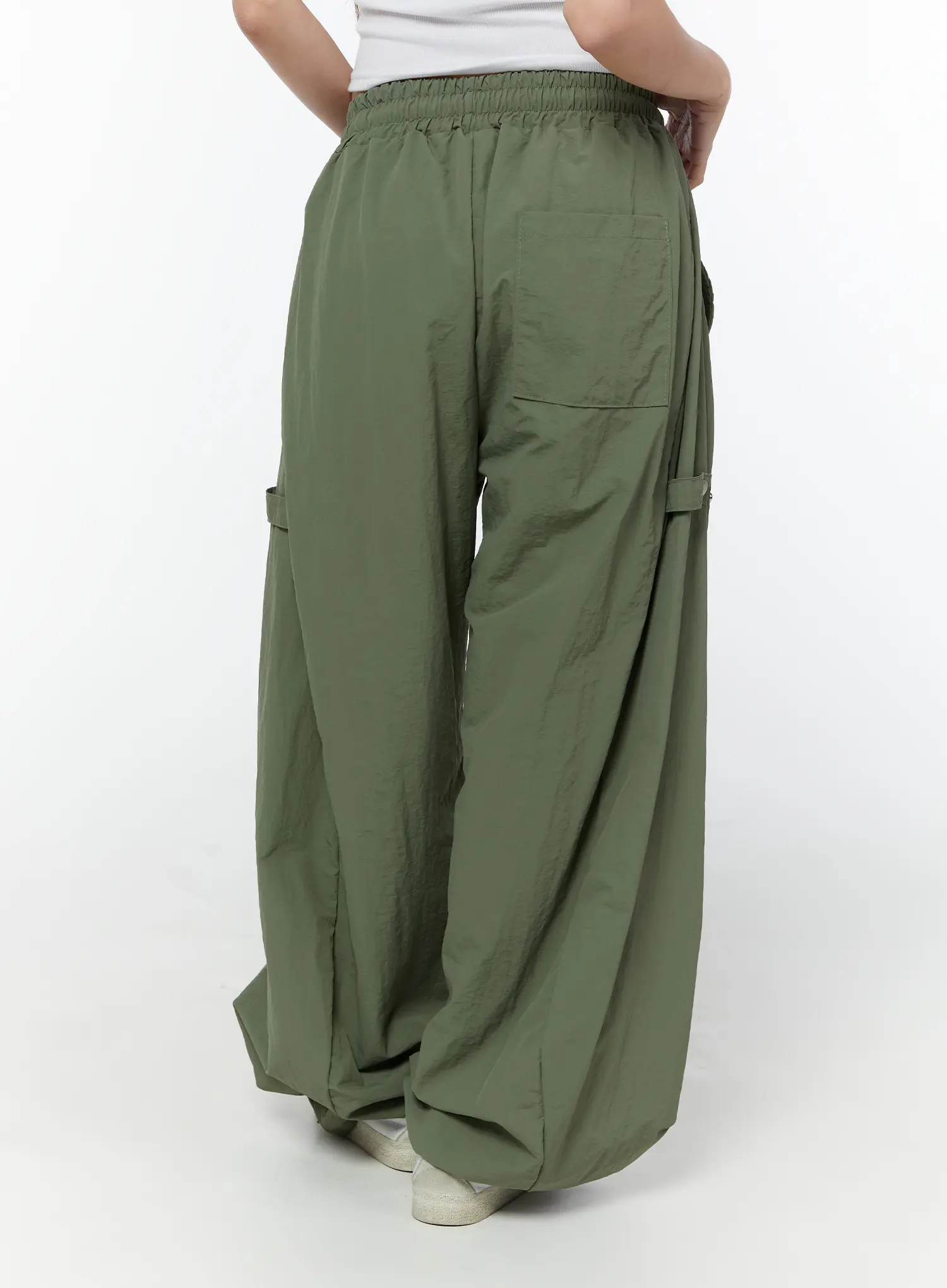 Nylon Wide Leg Snap Pants CY519 - Image 4