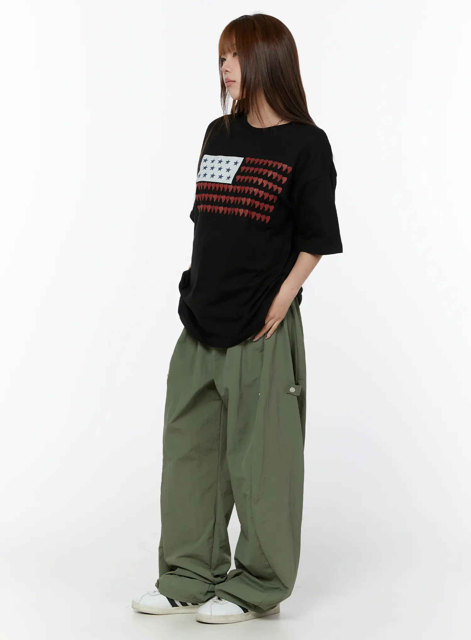Nylon Wide Leg Snap Pants CY519 - Image 6