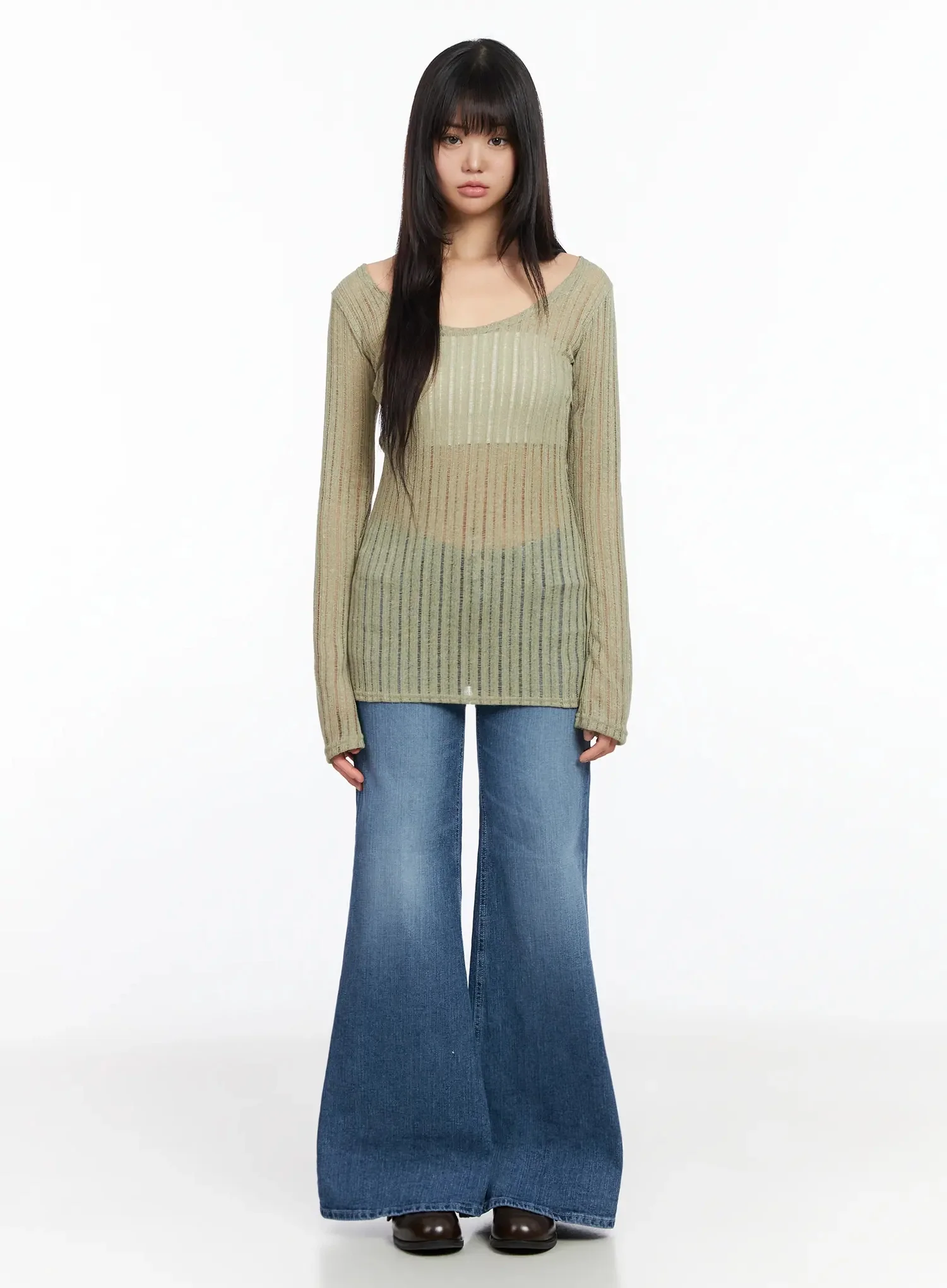 Nyomi Low Rise Hip Pad Bootcut Jeans IA523 - Image 6