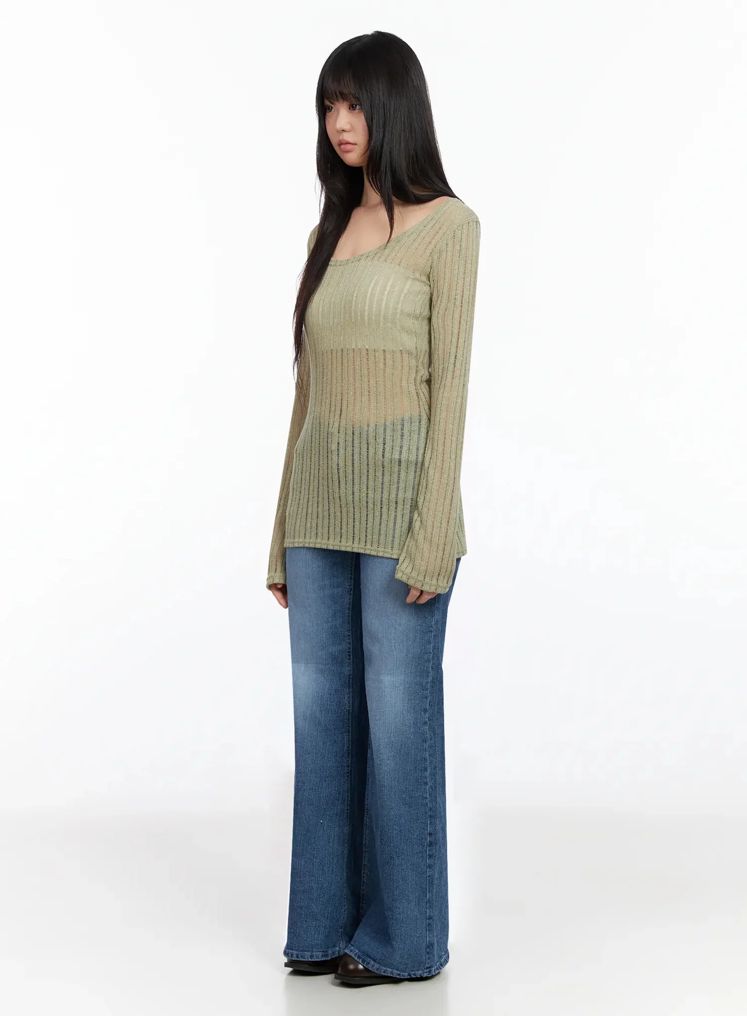 Nyomi Low Rise Hip Pad Bootcut Jeans IA523 - Image 7
