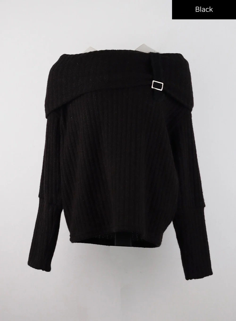 Off-Shoulder Buckle Knit Sweater CD322 - Image 9