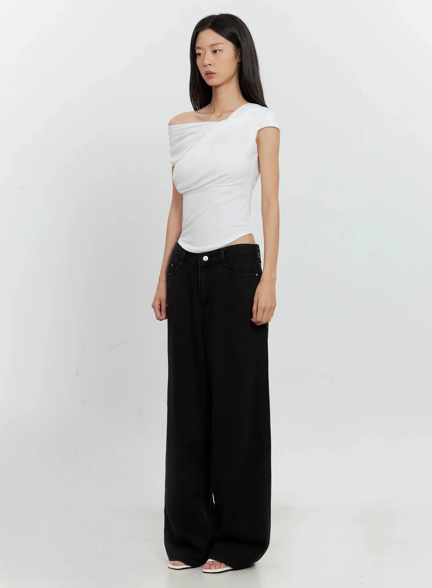 Off-Shoulder Draped Top IL528 - Image 11