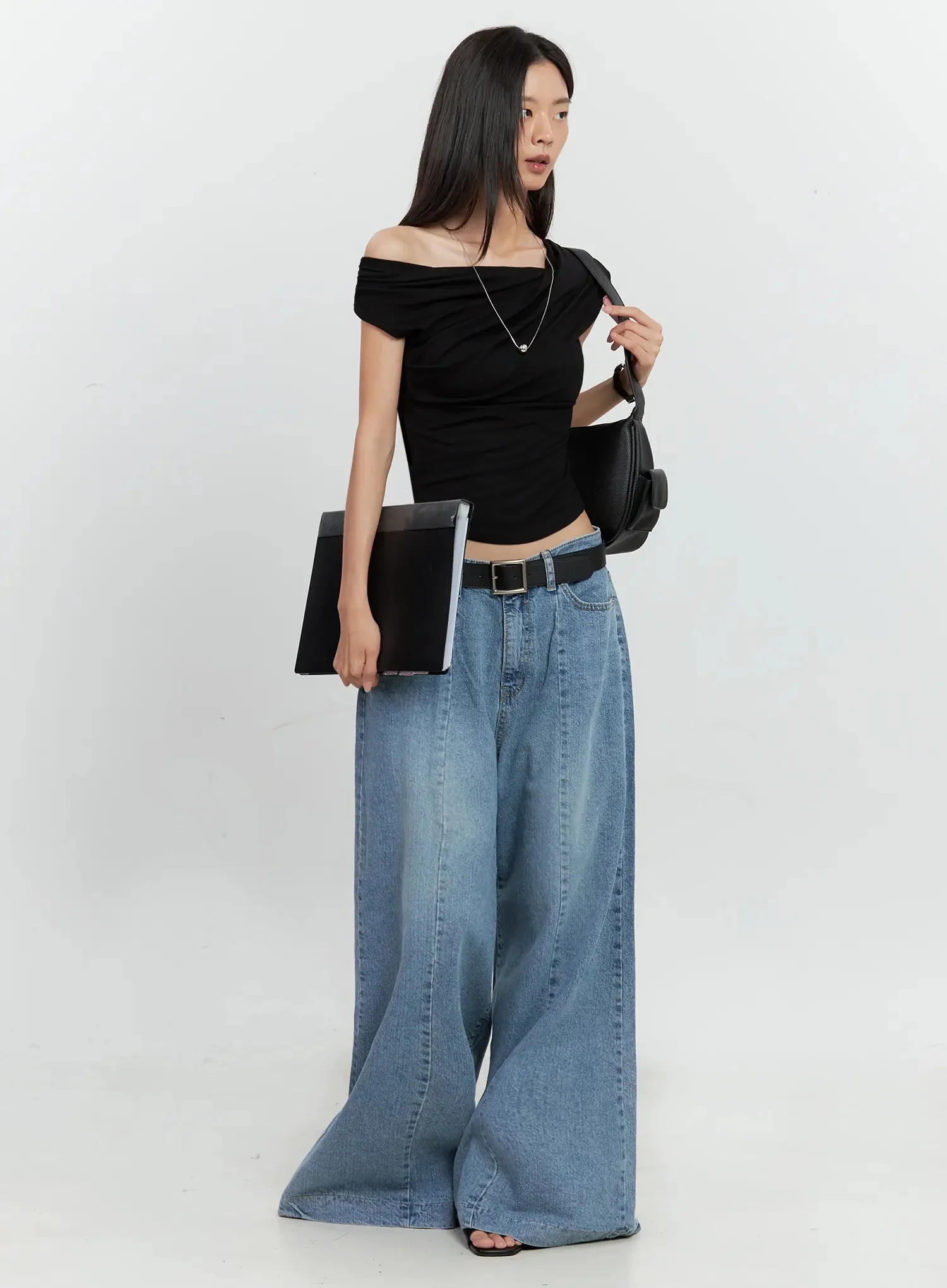 Off-Shoulder Draped Top IL528 - Image 26