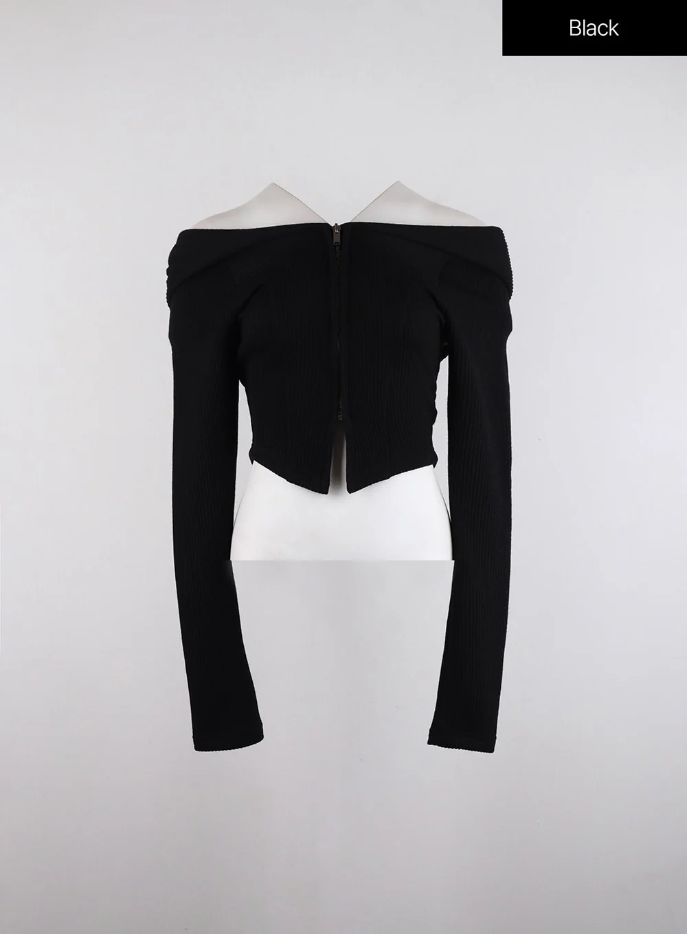 Off-Shoulder Hoodie Knit Top ID306 - Image 11