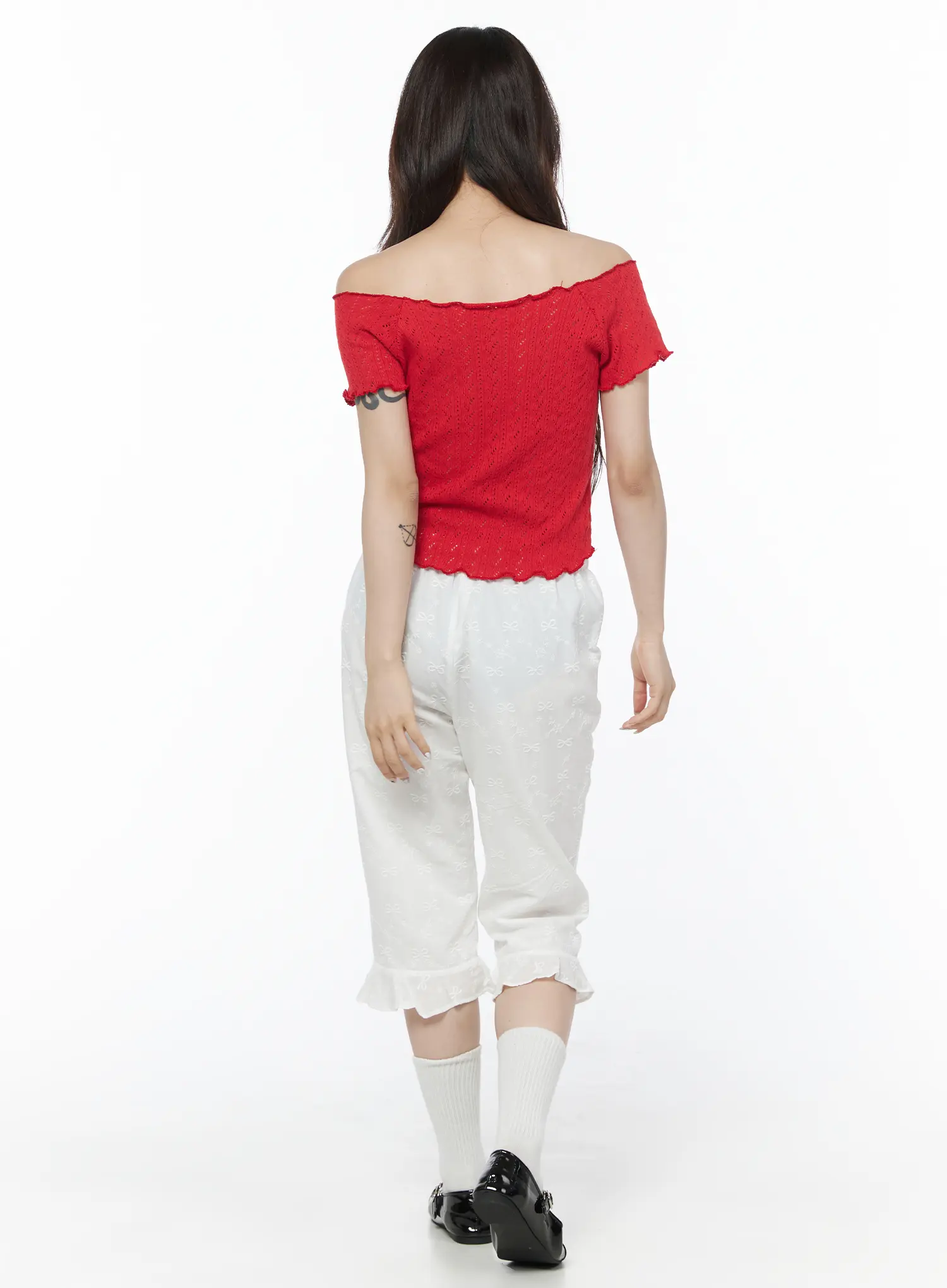 Off-Shoulder Knit Blouse CU510 - Image 5