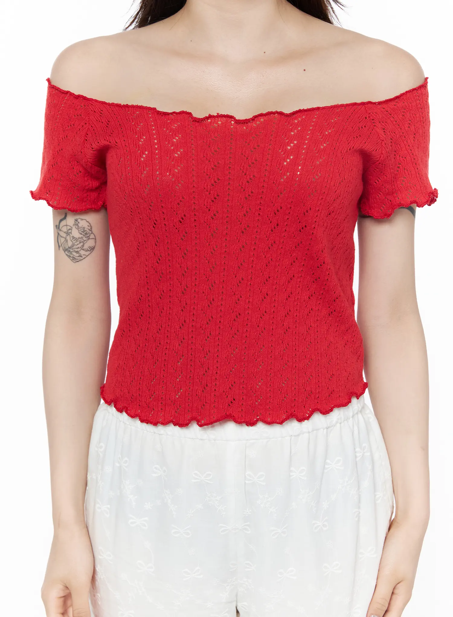 Off-Shoulder Knit Blouse CU510 - Image 9