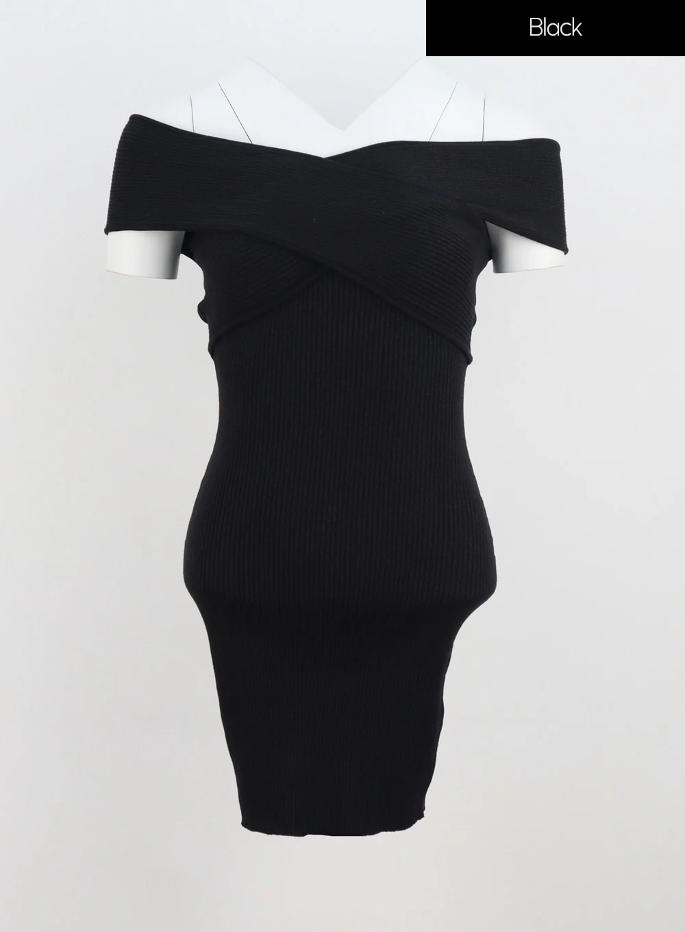 Off-Shoulder Knit Mini Dress IU322 - Image 15
