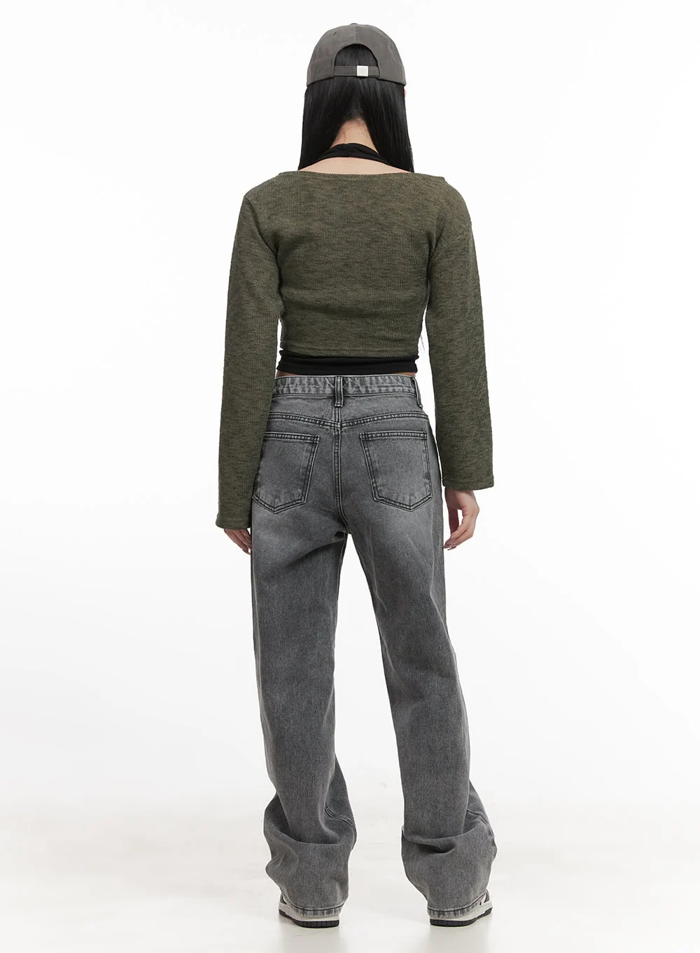 Off-Shoulder Long Sleeve Crop Top CJ517 - Image 4