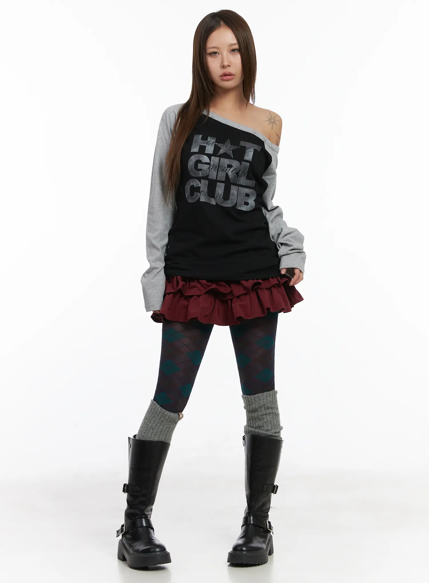 Off-Shoulder Long Sleeve Top CJ513 - Image 2