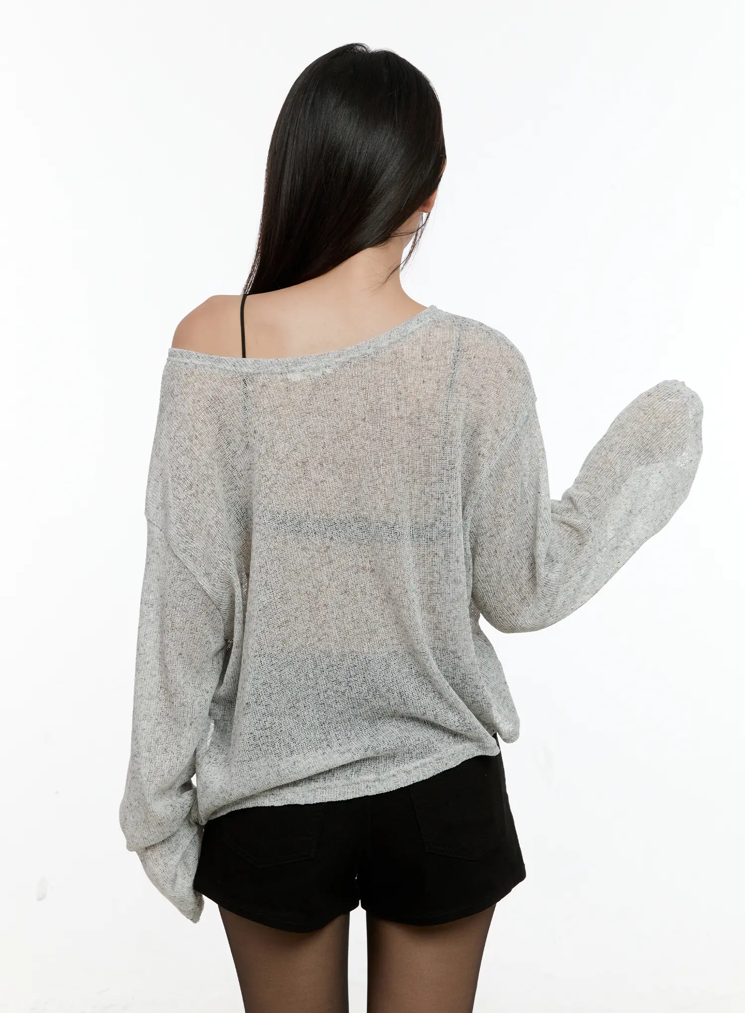 Off-Shoulder Sheer Long-Sleeve Top CG501 - Image 8