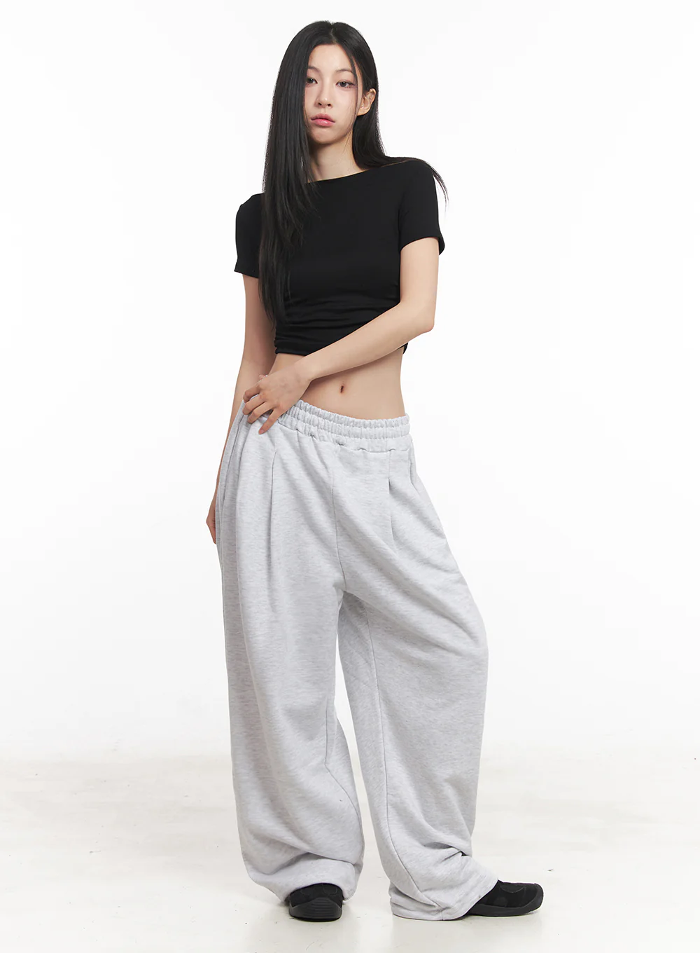 Off-Shoulder Shirred Crop Tee IY516 - Image 5